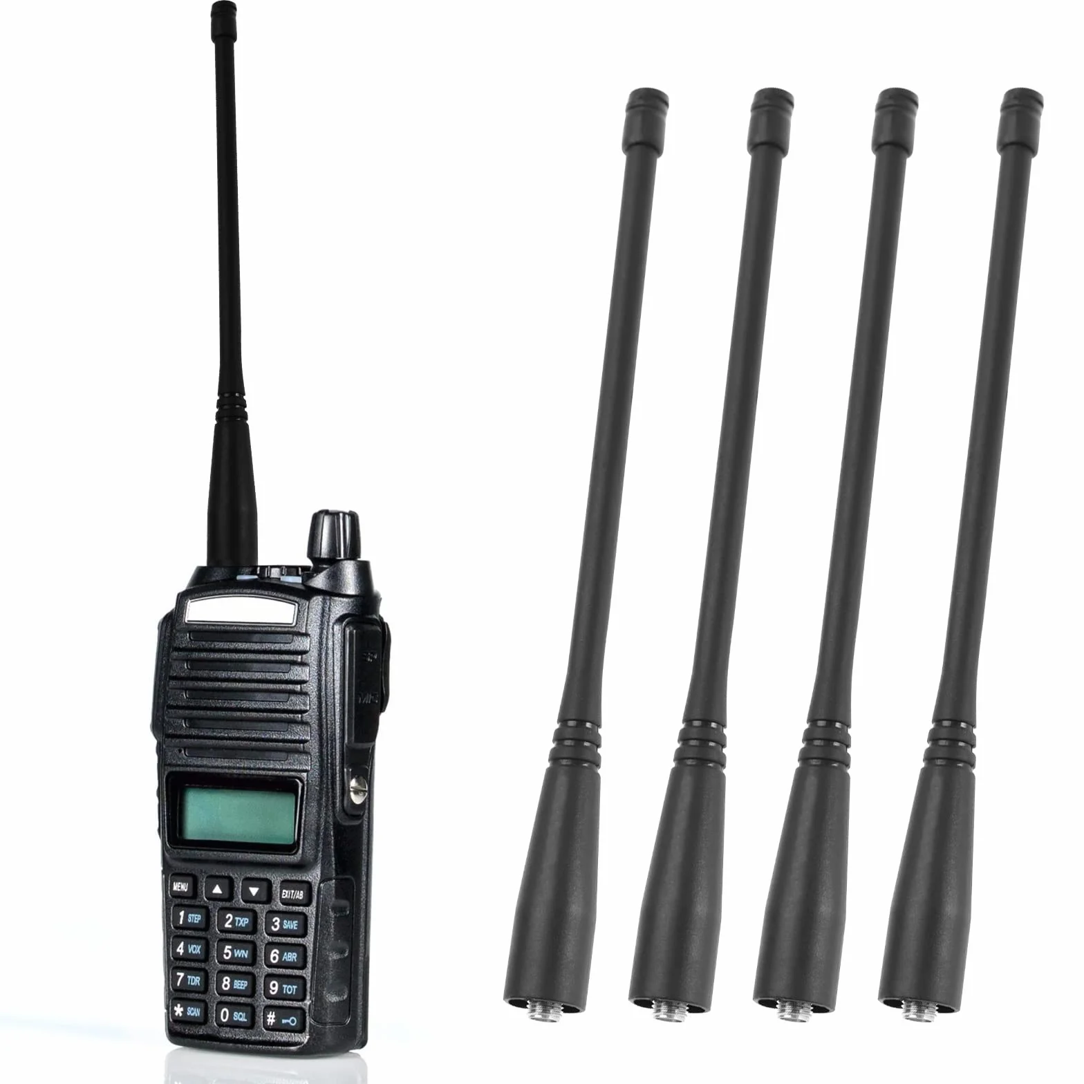 EMSea Dwuzakresowa antena VHF 136-174MHz UHF 400-520MHz SMA-żeńska antena kompatybilna z radiem ręcznym Baofeng GT-3 UV-5R UV5RE UV5RA 50 omów Impedancja 17 cm