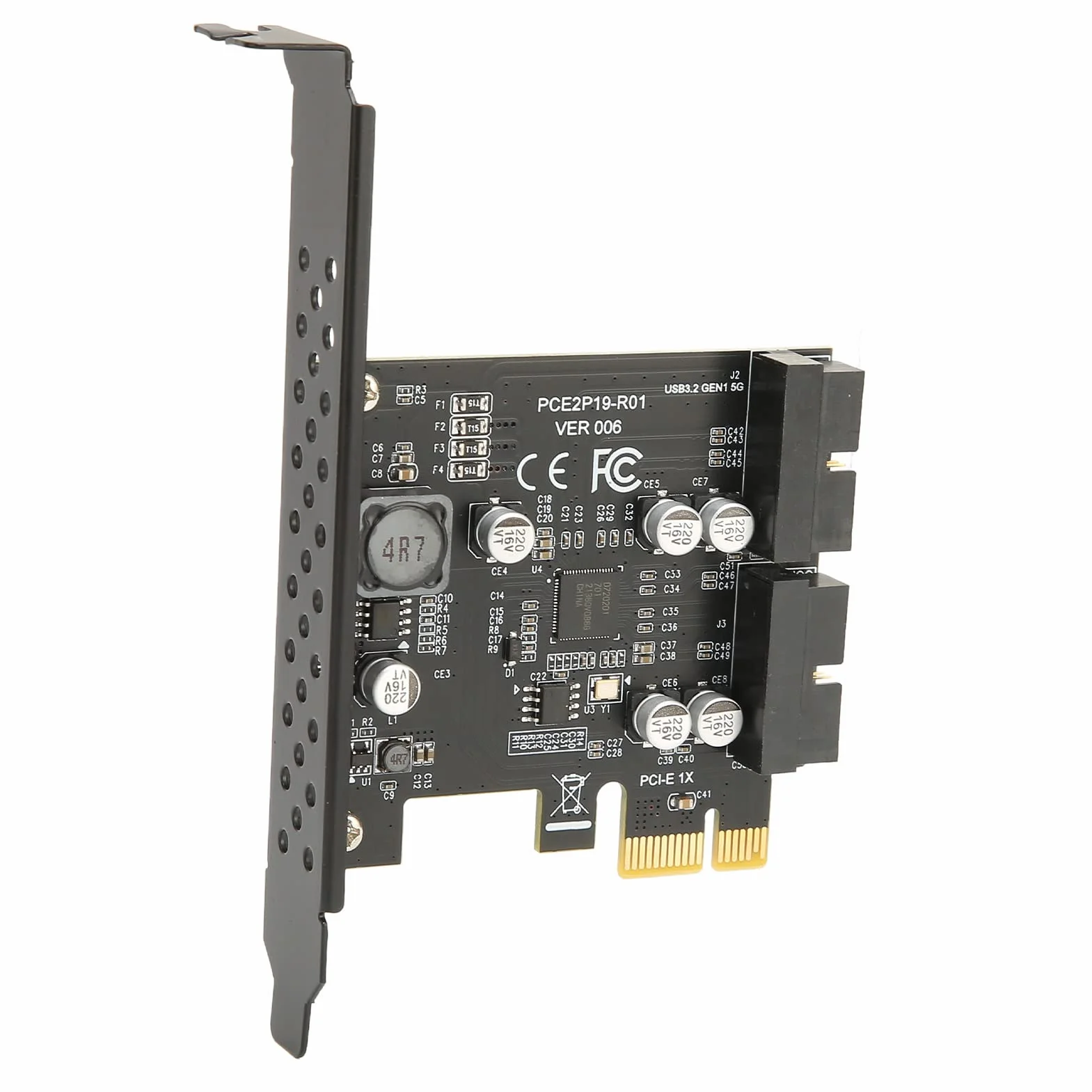 Karta rozszerzeń PCIe USB 3.2 Gen1 5 Gb/s Podwójny Port 19-pin Metal