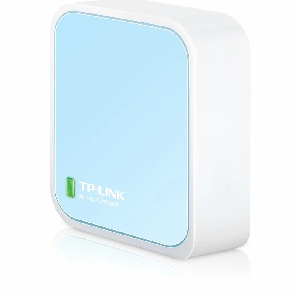 TP-Link TL-WR802N N300 Nano Router WLAN 300 Mb/s 2,4 GHz przenośny punkt dostępowy repeater niebieski biały