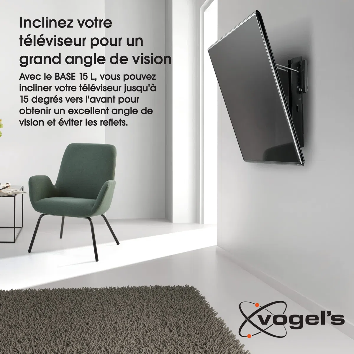 Vogel'S BASE 15 L Uchwyt Uchylny do Telewizora, Czarny, L, 40-65"