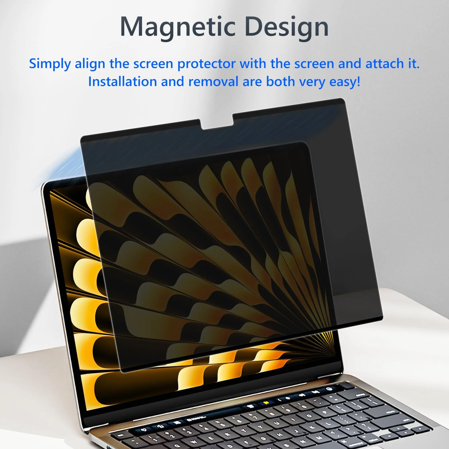Magnetyczny filtr prywatyzujący do MacBook Air 15 cali M4/M3/M2 (2025/2024/2023), ochrona przed oślepieniem, filtr niebieskiego światła, ochrona prywatności, folia maskująca Mac 15,3"