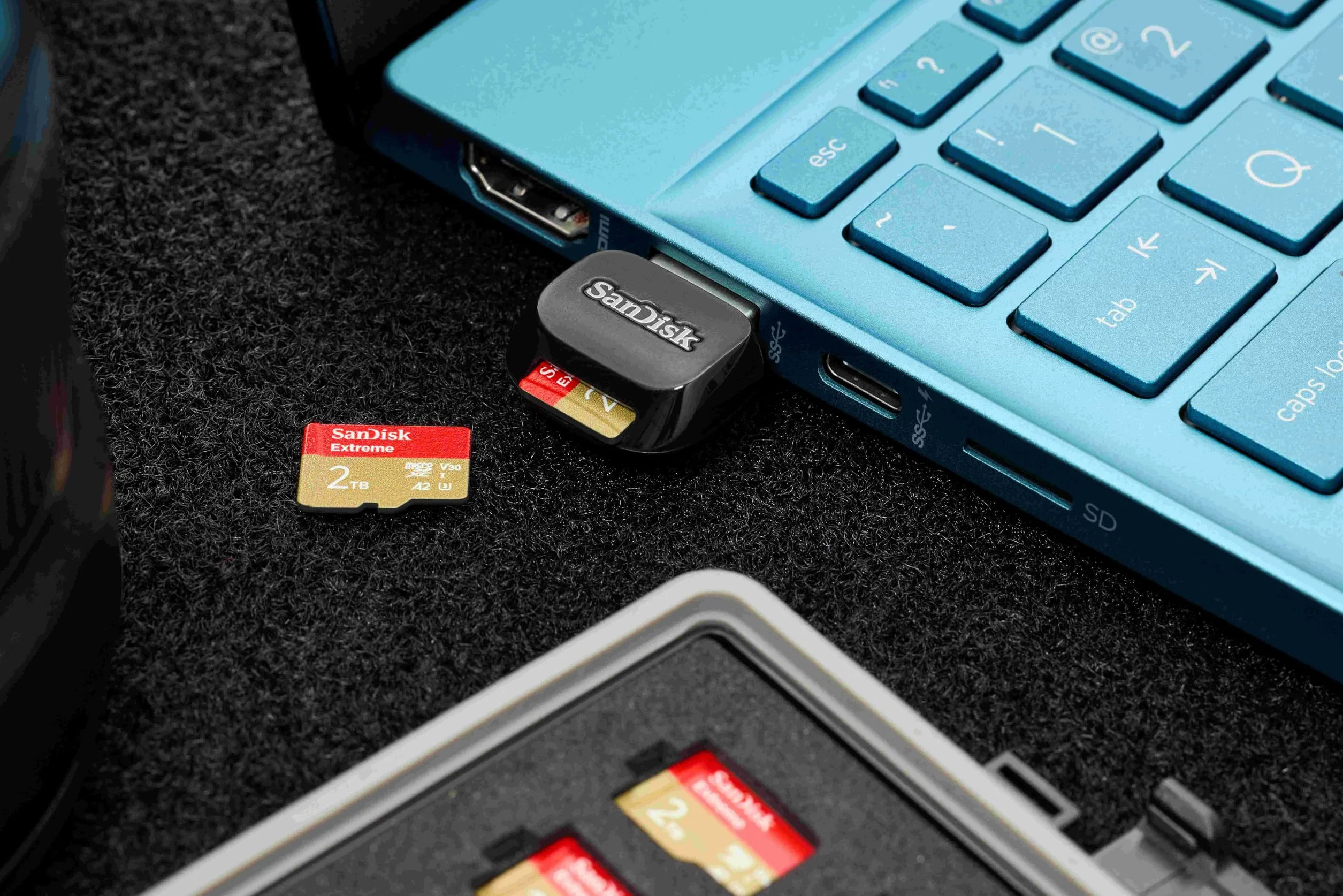 SanDisk QuickFlow microSD UHS-I czytnik/zapis USB-A, odczyt do 250 MB/s i prędkość zapisu 150 MB/s, USB 3.2 Gen 1
