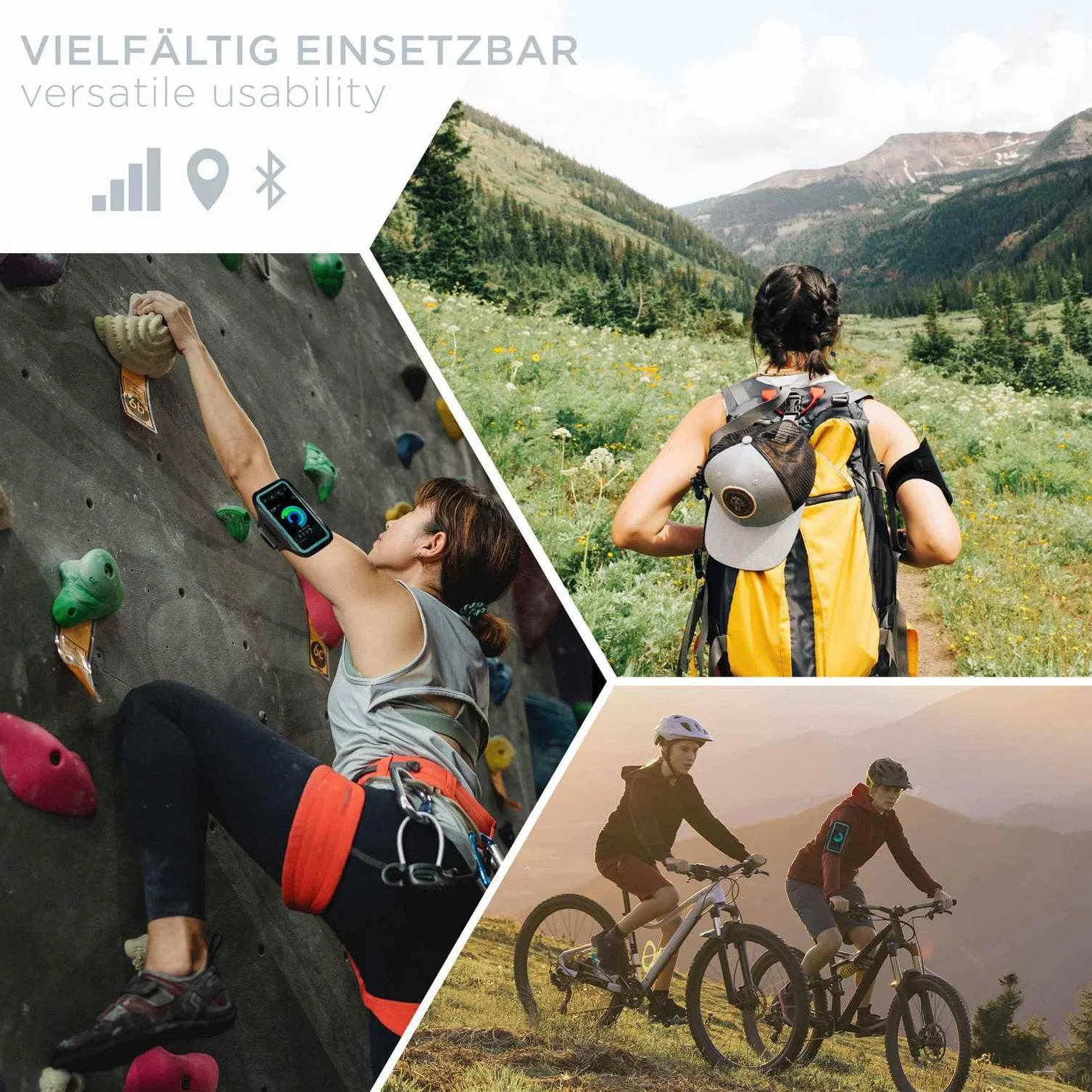 ONEFLOW Sportowa bransoletka na telefon komórkowy kompatybilna z Samsung Galaxy S24, torba na ramię, do fitnessu, sportowa, do biegania, etui na telefon komórkowy, niebieska