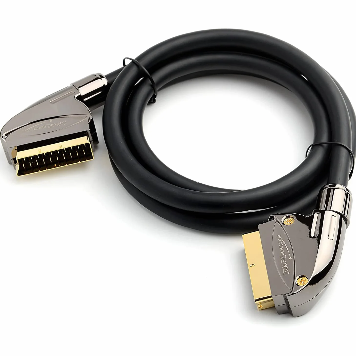 KabelDirekt – Przewód SCART 1,5m (21-pinowe złącze precyzyjne, kilkakrotne ekranowanie, Full HD) – PRO Series