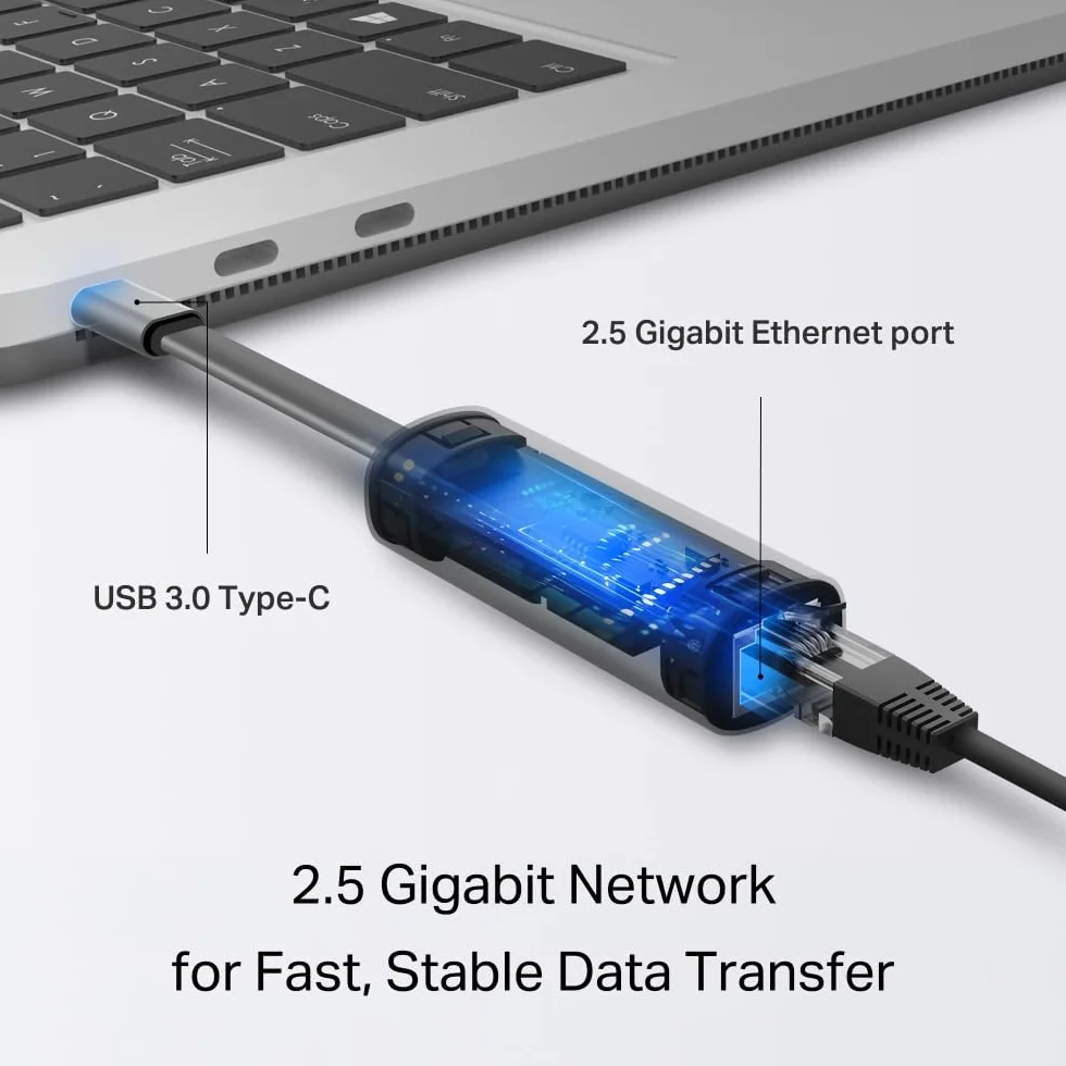 TP-Link UE302C | Adapter USB-C do Ethernet 2.5 Gbps | Plug & Play | Port RJ45 | Kompaktowy design