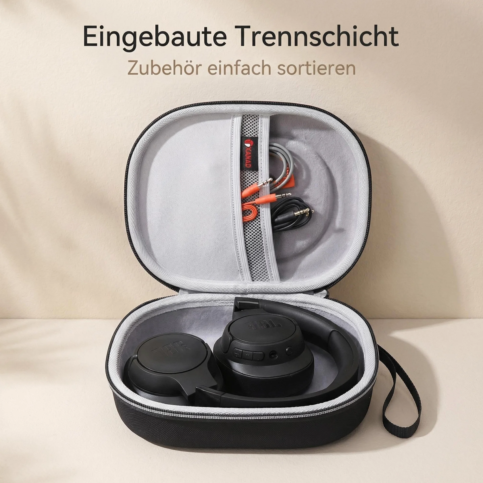XANAD słuchawki nauszne etui do JBL Tune 770nc / 720bt / 510bt / 520bt / Live 770nc / 670nc, szary, nonszalancki