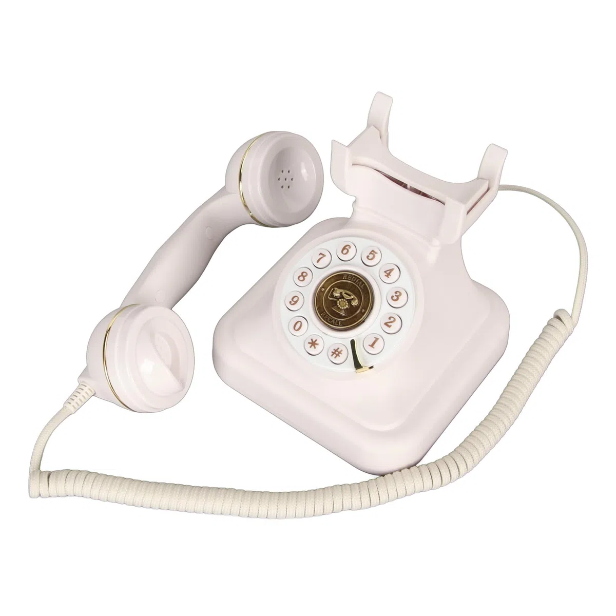 Keenso Retro Vintage Dekoracyjny Telefon Stacjonarny Ogromny Duży Guziki Telefon dla Osób Starszych w Hotelowym Biurze Gospodarstwa Domowego, materiał ABS