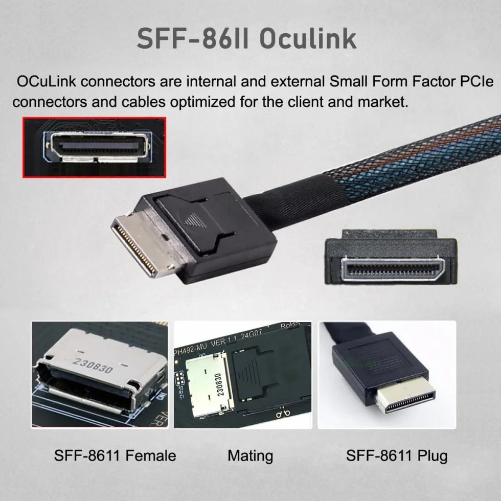 CY Kabel hosta 2280 NGFF PCI-E4.0 M.2 M-key do Oculink SFF-8612 SFF-8611 15 cm dla NVME U.2 SSD Egpu
