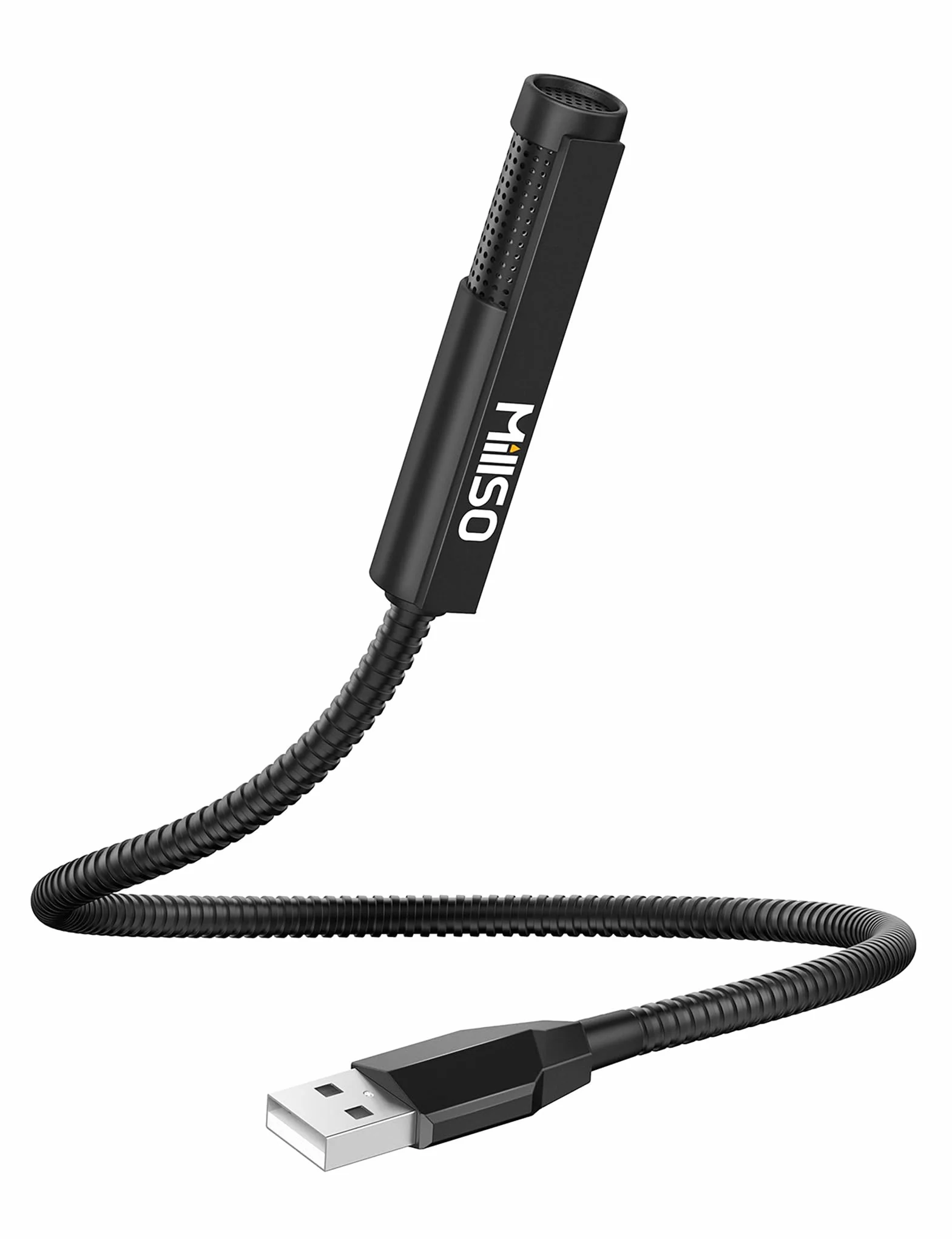 MillSO Mikrofon USB wielokierunkowy pojemnościowy z elastyczną szyjką regulowaną 360° do laptopa PC