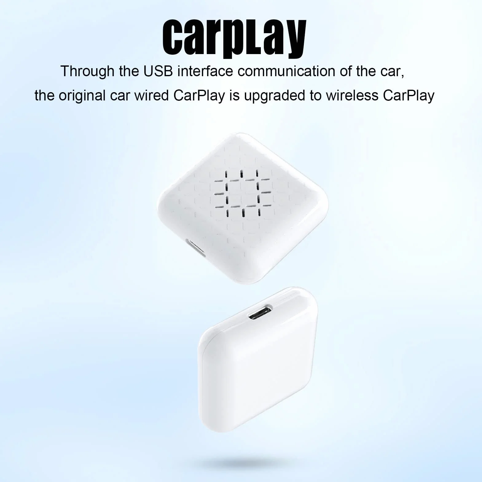 Bezprzewodowy Adapter CarPlay Automatyczne łączenie Najszybsza Prędkość 2022 Najnowszy Bezprzewodowy Adapter CarPlay do Samochodów z Fabrycznym Przewodowym CarPlay dla Ios 10.0 i(Biały)