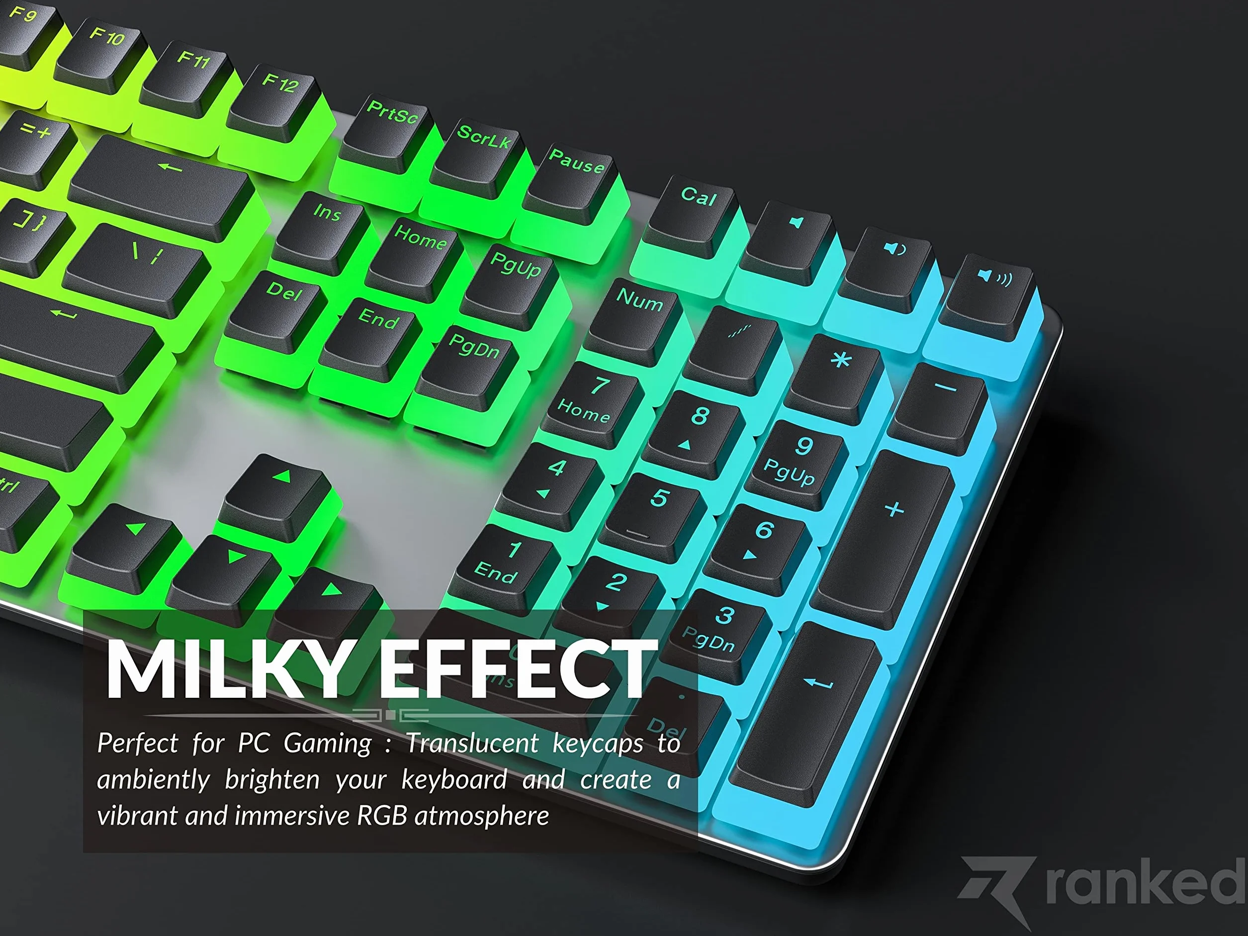 Klawisze Pudding v2 PBT 145 Klawisze ANSI US ISO Profil OEM do Mechanicznej Klawiatury Gier RGB Czarny