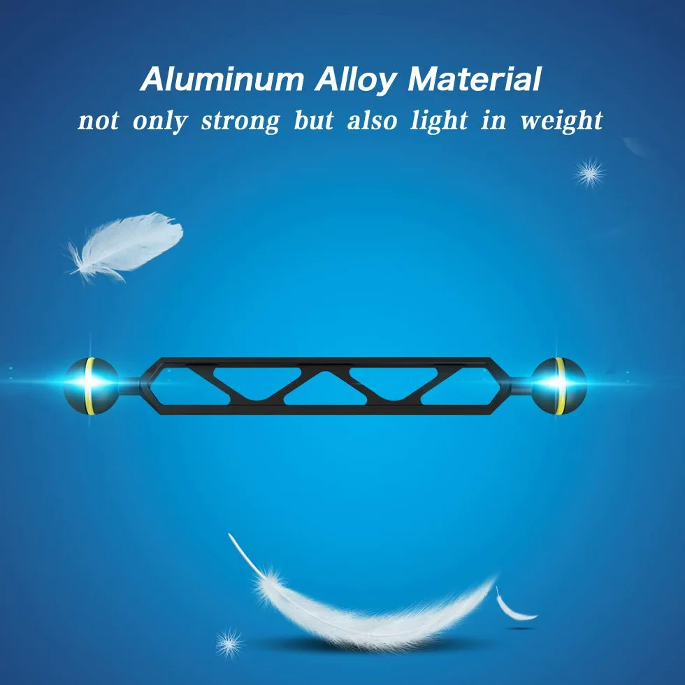 Sea frogs Podwójne ramię kulowe ze stopu aluminium AM-10 KL do aparatu i oświetlenia podwodnego
