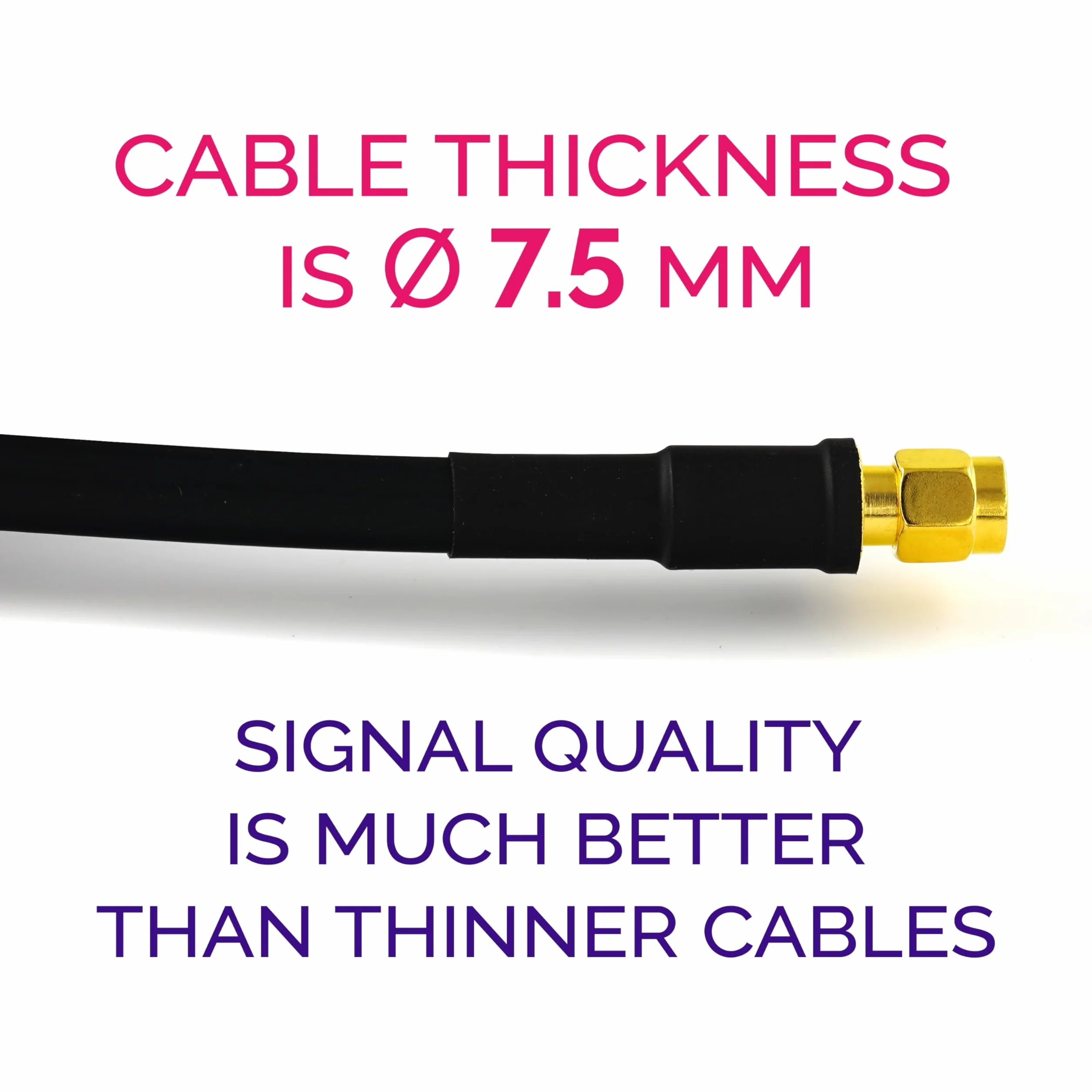 N Male to SMA Male Coaxial Cable 10m 50ohm 5D-FB Waterproof N to SMA Ø7.5mm Extension Ultra Low Loss Coax Cable for LTE CDMA GSM DCS 3G 4G 5G Mobile Signal Router Antenna