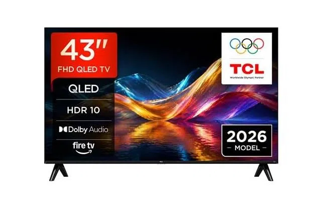 TCL 43V5D - 43" Full HD, QLED, HDR, Direct LED, Fire TV, naciśnij i zapytaj Alexa, AirPlay 2, metalowa konstrukcja bez obramowania