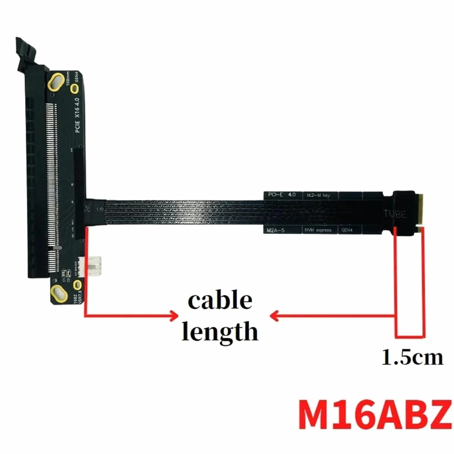 64 Gbps M.2 NVMe na PCIE x16 4.0 karta graficzna GPU kabel adaptera M.2M Key-M SSD na PCI-E 4.0 X4 ES CPU Riser Jumper Extender