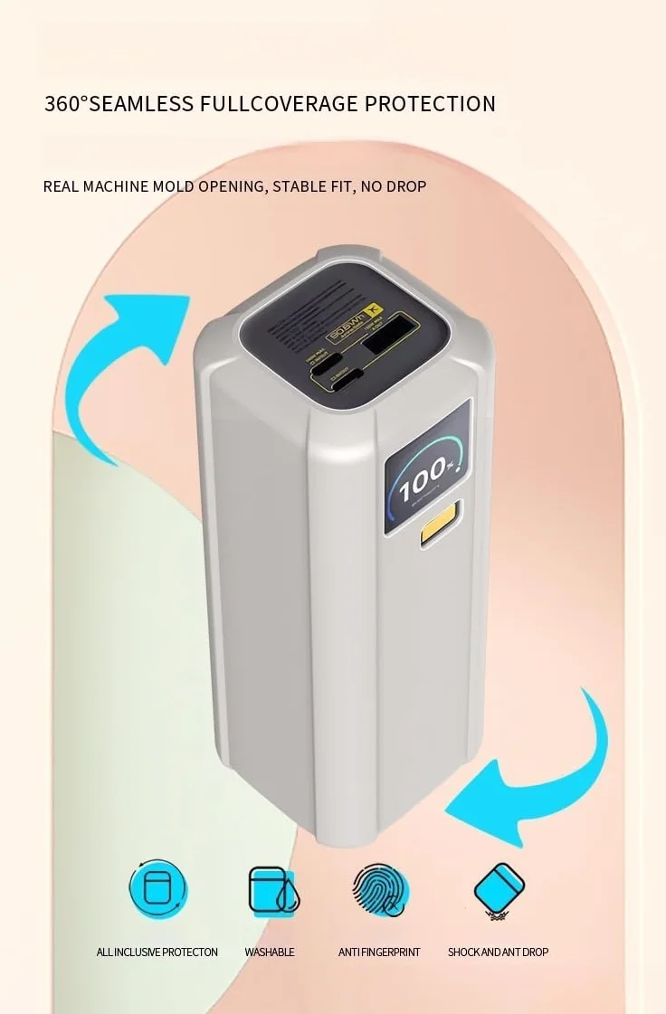 FTRONGRT Etui kompatybilne z Xiaomi 25000 mAh 212 W Power Bank, kompleksowa ochrona, pyłoszczelne, odporne na upadki, silikonowe etui ochronne kompatybilne z Xiaomi 25000 mAh 212 W, czarne
