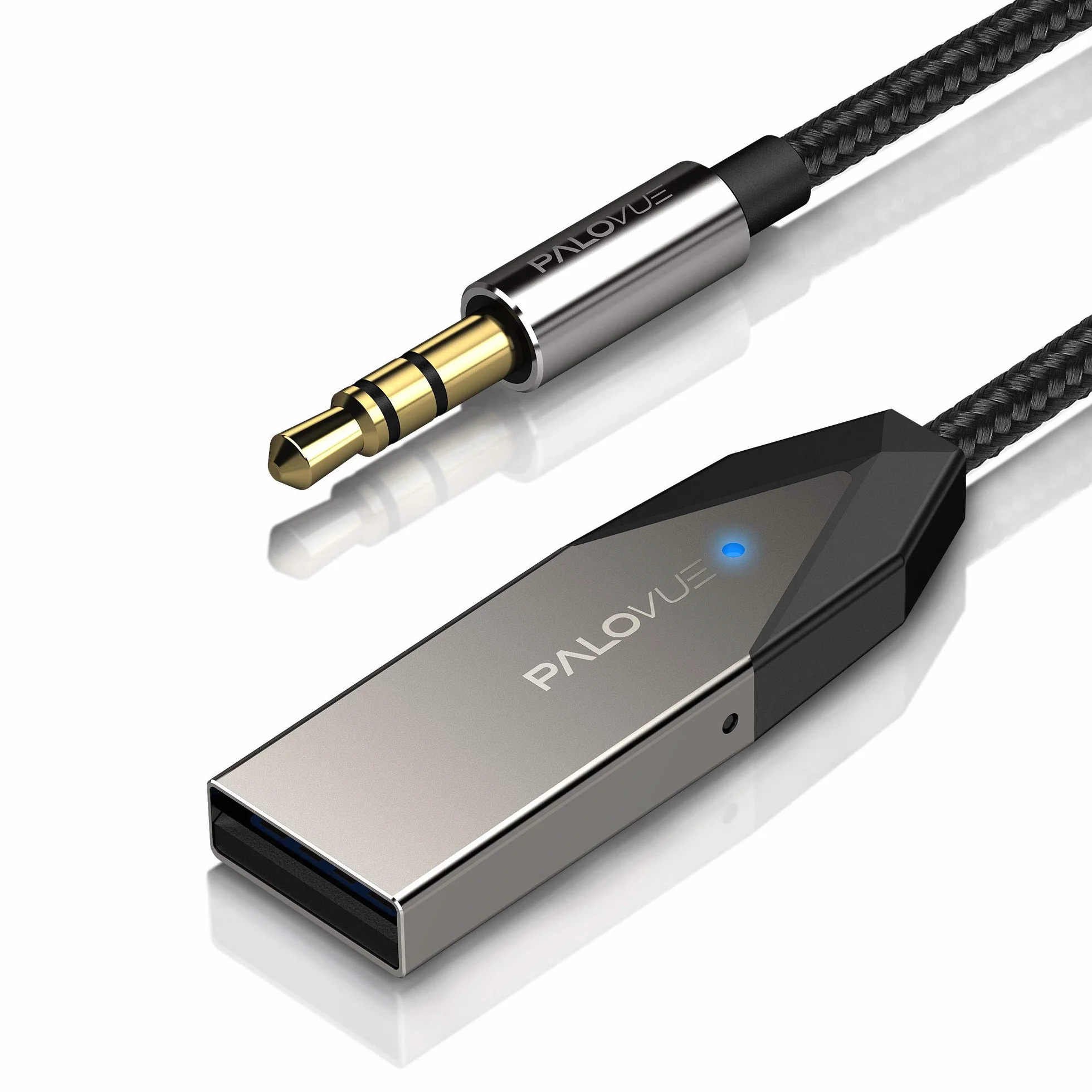 PALOVUE Adapter Bluetooth USB 3,5 mm do samochodu stereo z mikrofonem