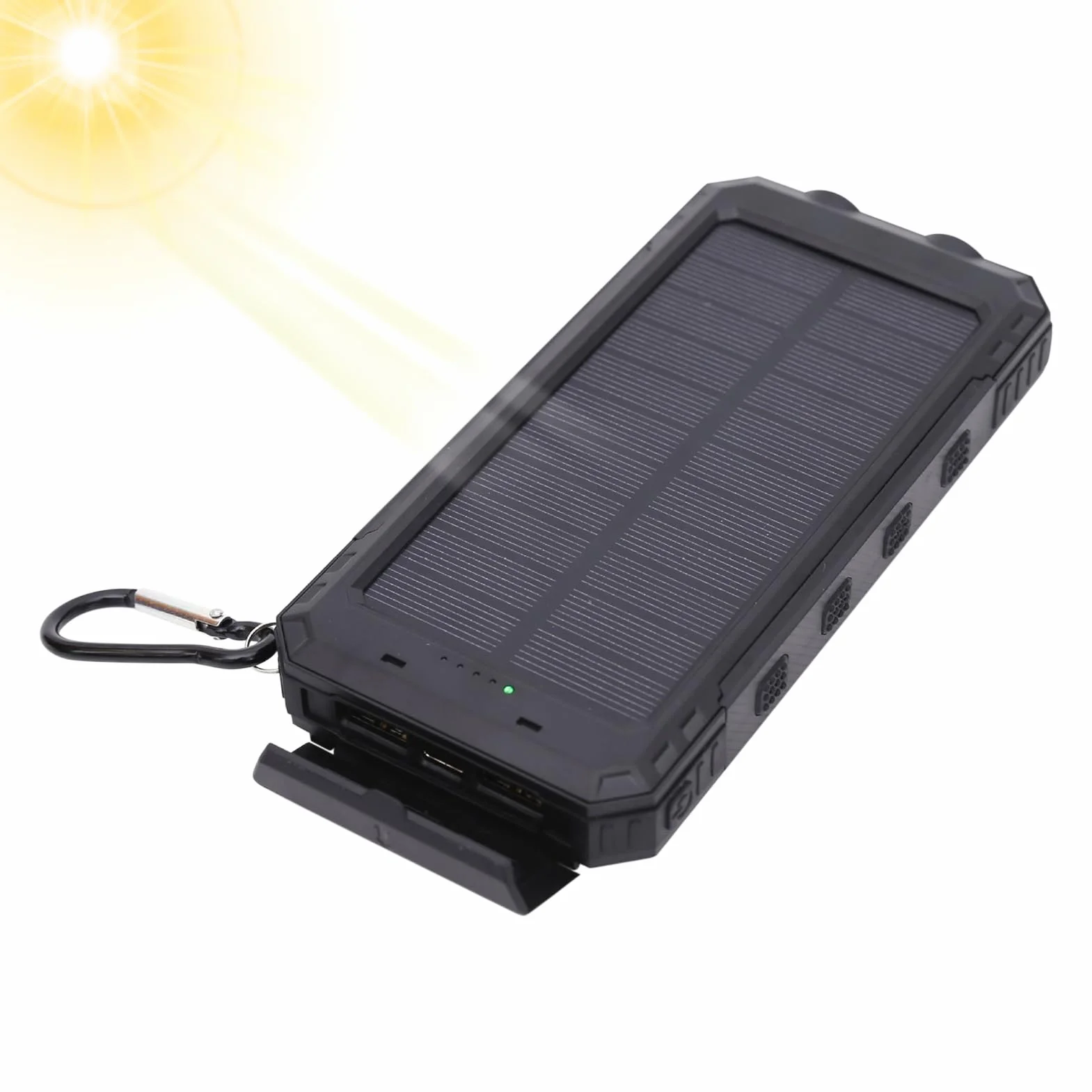 Solar Charger, Wireless Charger Bank, 20000mAh Fast Charging Device with Flashlight, Waterproof Dustproof Shockproof Design for Camping Hiking Outdoor Use, 6.22x3.07x0.98 Inches