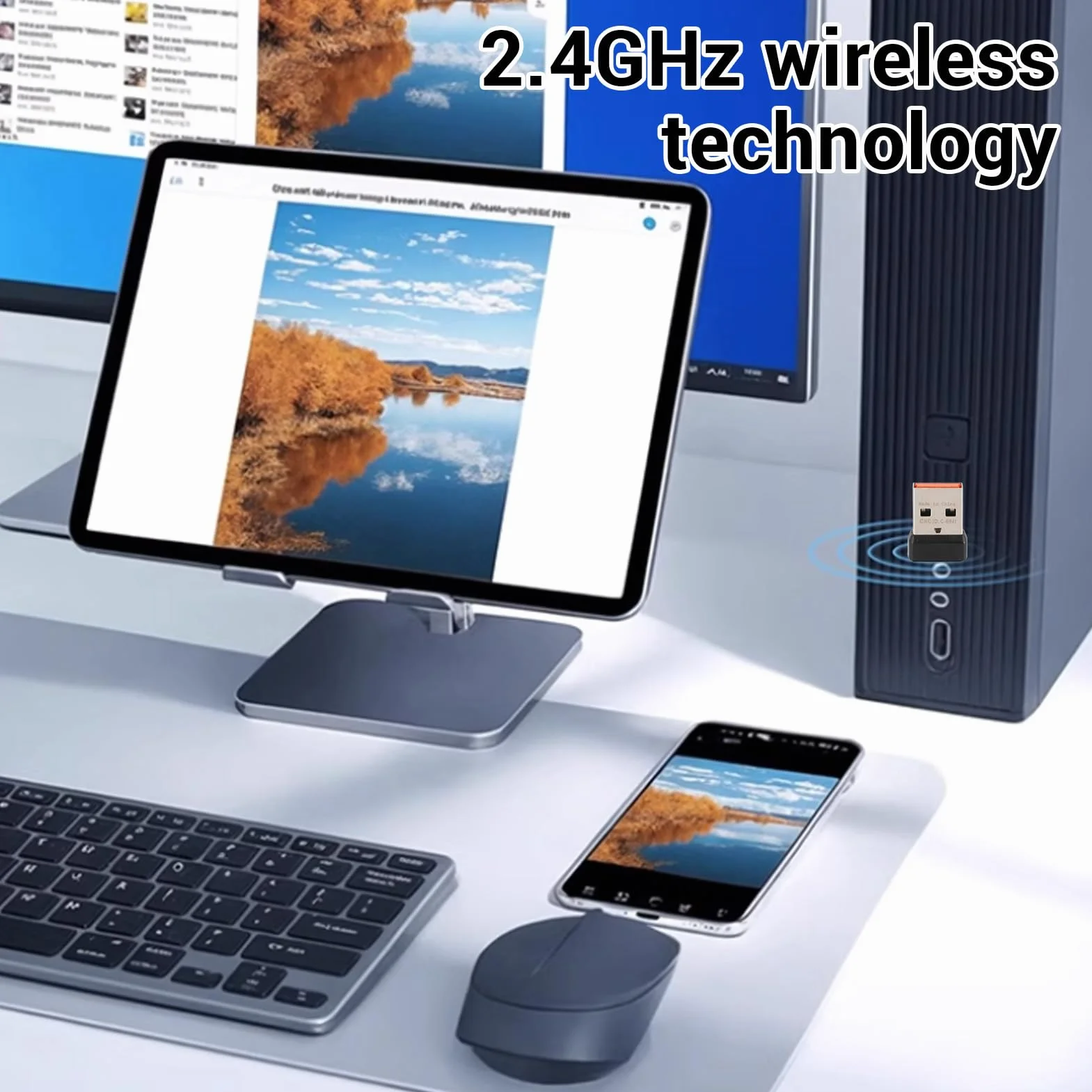 Odbiornik Unifying USB, Odbiornik Unifying C-U0007 do Myszy i Klawiatury, Odbiornik Bezprzewodowy 2,4G do Myszy Bezprzewodowej M505 M705 M905, Klawiatura K340 K350