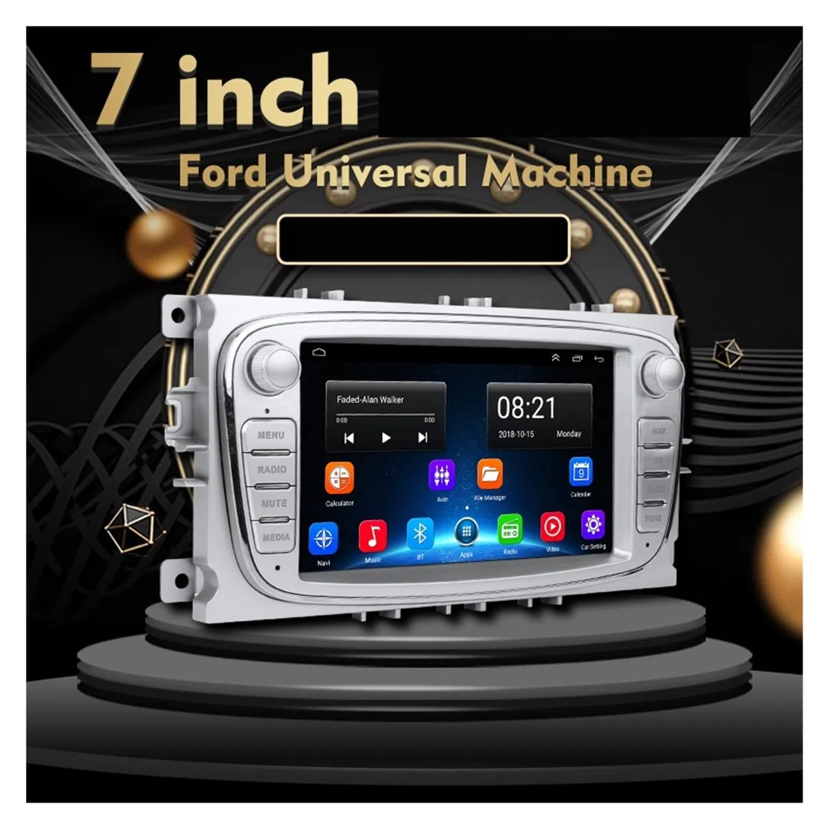 Nawigacja satelitarna Radio Samochodowe Multimedialny Odtwarzacz Wideo Nawigacja GPS(T3LPlus-Cam(Black))
