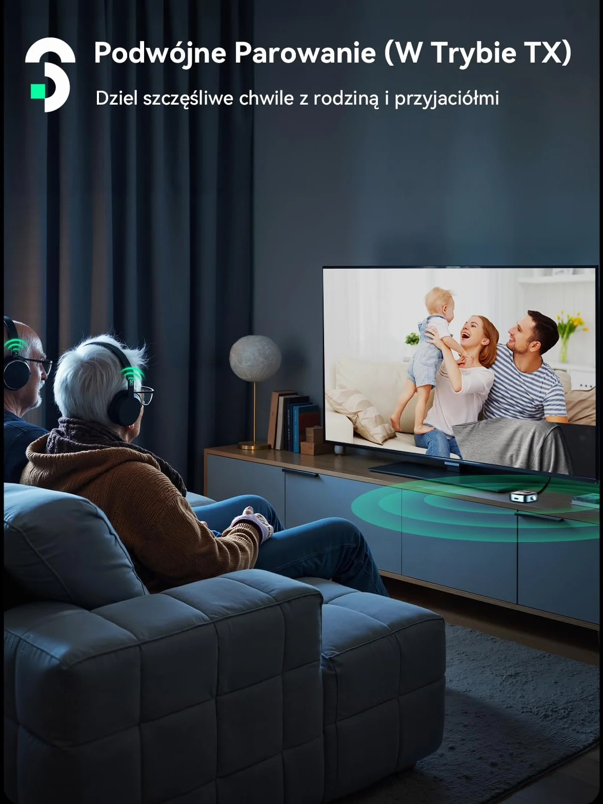 SOOMFON Odbiornik nadajnika Bluetooth 5.3 z gniazdem 3,5 mm z ekranem LCD, podwójne parowanie, adapter Bluetooth AUX 13H, bezprzewodowy nadajnik audio 2 w 1, do samolotu, telewizora, słuchawek