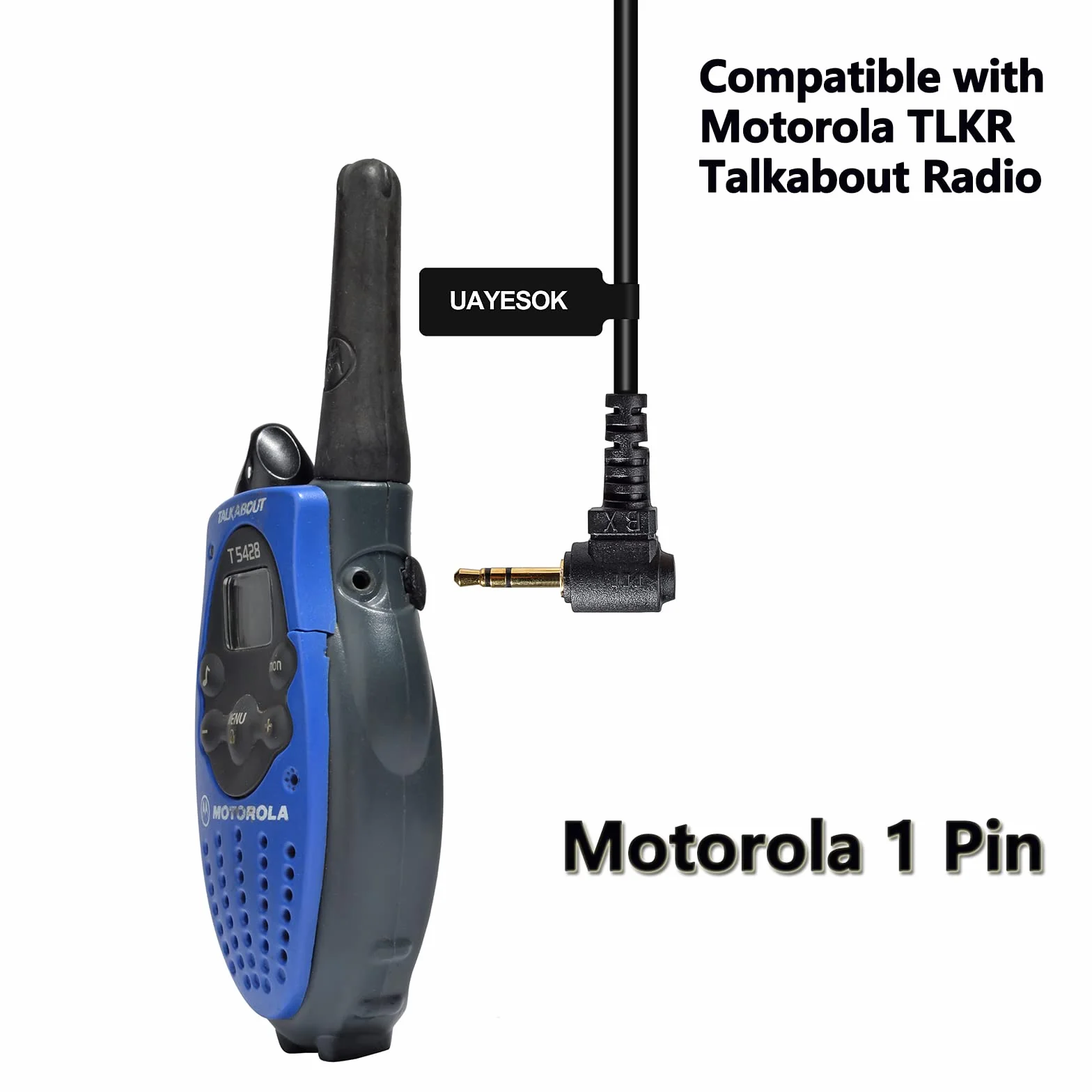 UAYESOK Słuchawki Walkie Talkie 1 pin, 2,5 mm Jack Radio zestaw słuchawkowy w kształcie litery G, miękkie nauszniki, słuchawki bezpieczeństwa do motorola Talkabout TLKR T92 H20 PMR446 T60 T80 T82