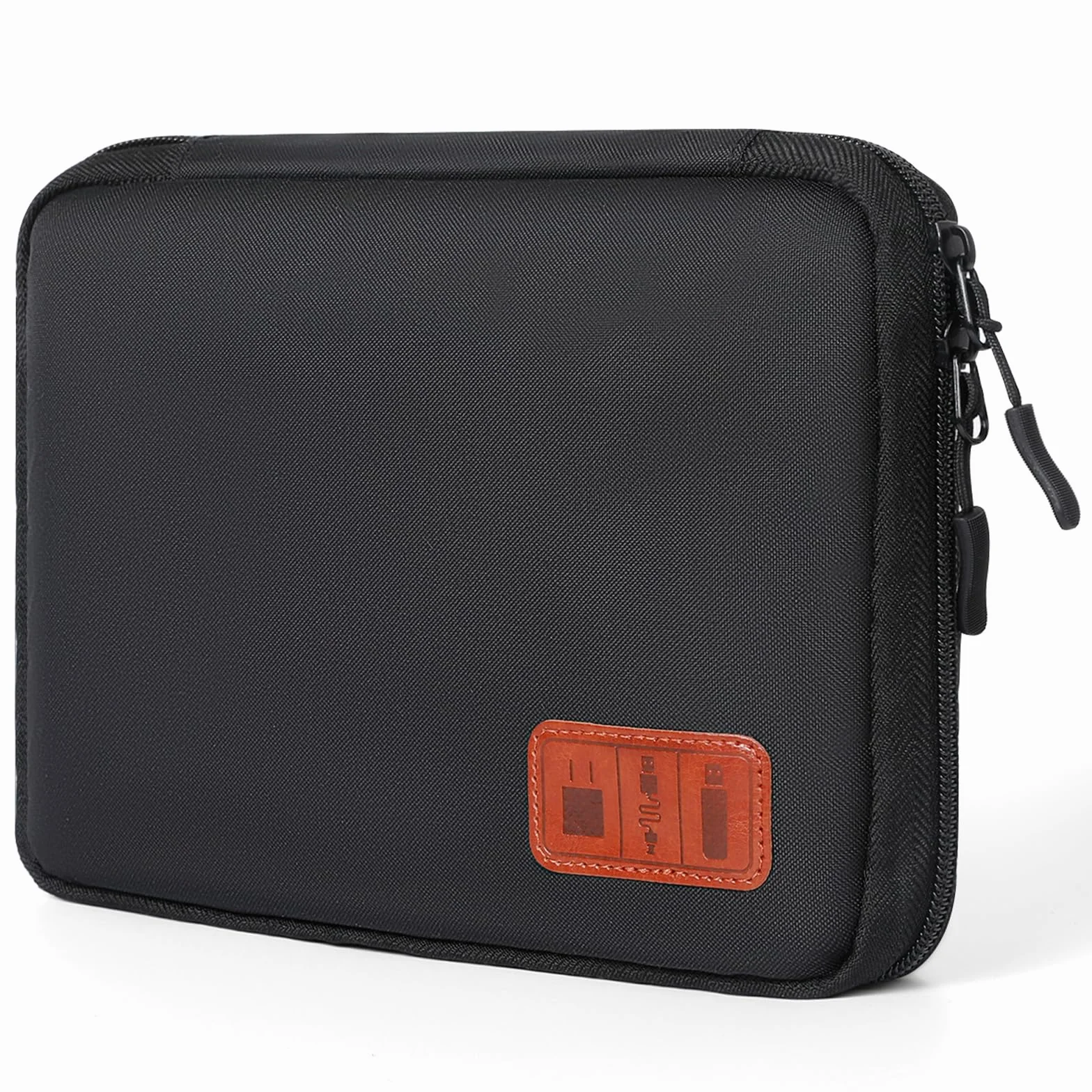 Cozary Torba do przechowywania kabli, torba na kable podróżne, przenośny organizer akcesoriów elektronicznych na dyski twarde, kable, ładowarkę, kable USB, kartę SD, czarny, Przenośna i oszczędzająca