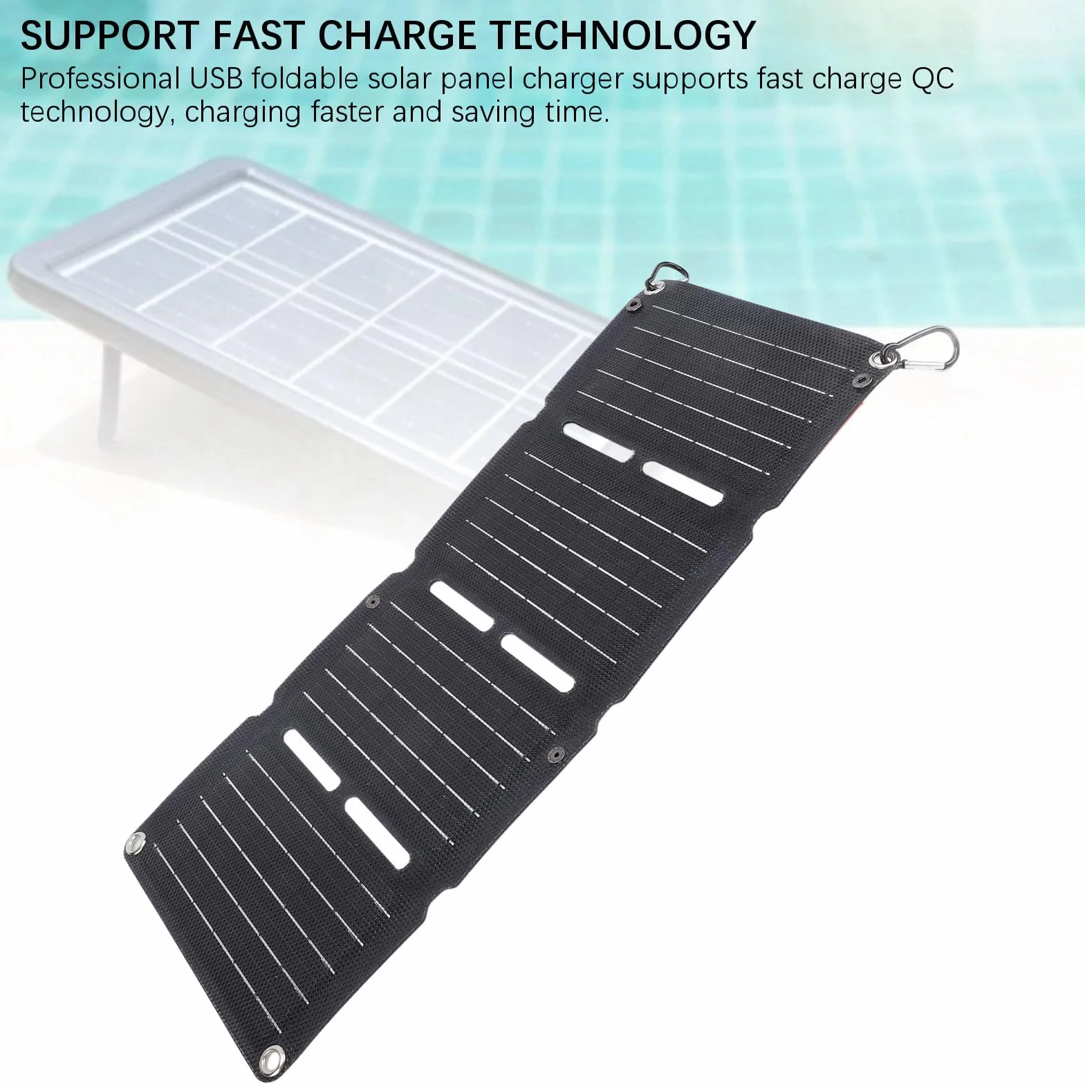Zestaw Składanej ładowarki do Panelu Słonecznego o Mocy 40 W z Wyjściami USB-C i USB-A do Telefonów, Powerbanków, Tabletów, Przenośnego Panelu Słonecznego, Lekki i Ekologiczny,