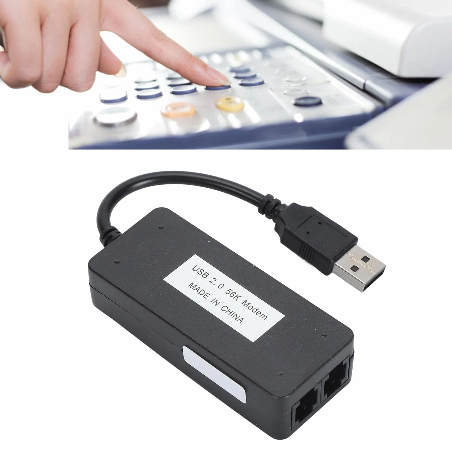 Zewnętrzny Modem Faksowy USB 56K Podwójny Port RJ11 Identyfikator Dzwoniącego