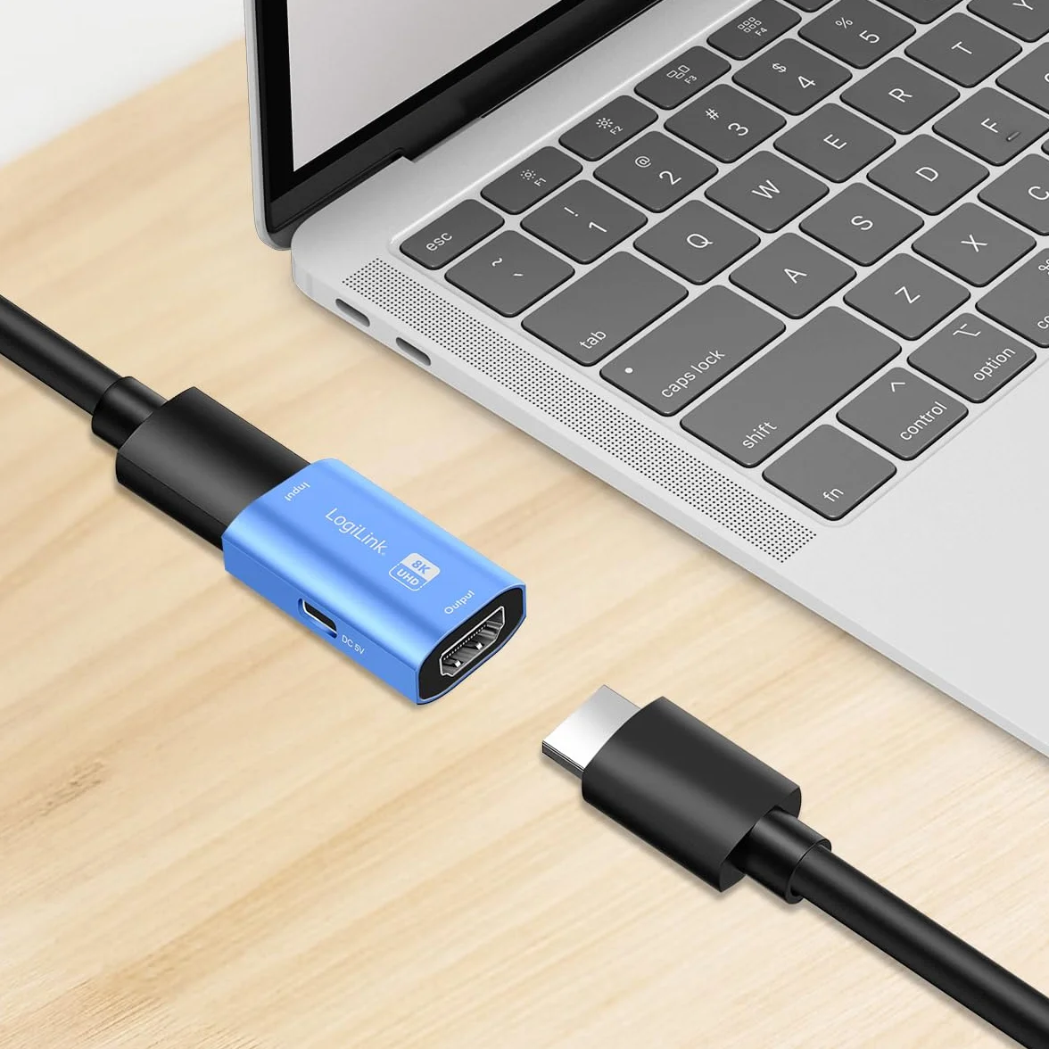 LogiLink HD0064 - wzmacniacz HDMI do 20 m w Ultra HD 8K/60 Hz, HDCP 2.3