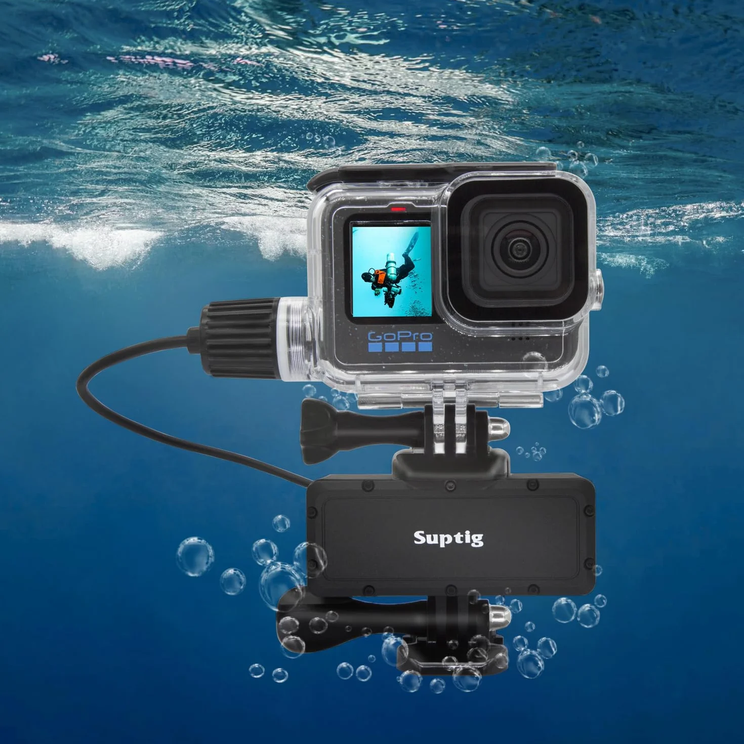 Suptig Przenośna ładowarka, zewnętrzna bateria, kompatybilna z GoPro Hero 13, Hero12, Hero11, Hero10, Hero9, 8, 7, 6, 5, 4, 3, 3+, Hero Session, DJI osmo, Insta 360