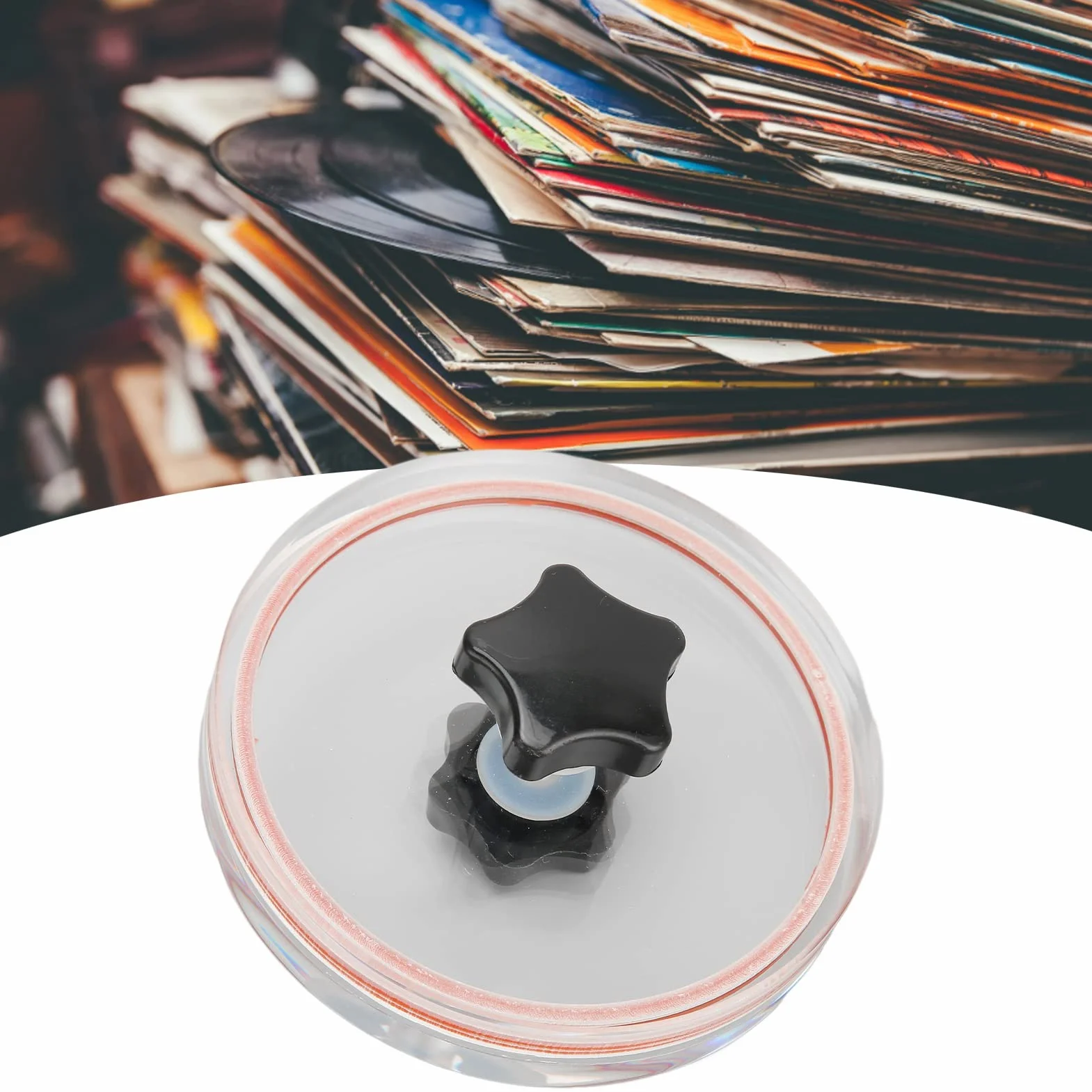 Winyl Record Label Saver, LP Record Clean Label Saver LP Cleaning Protector Wodoodporna Pielęgnacja Zacisku do 12-calowego LP(Czerwony)