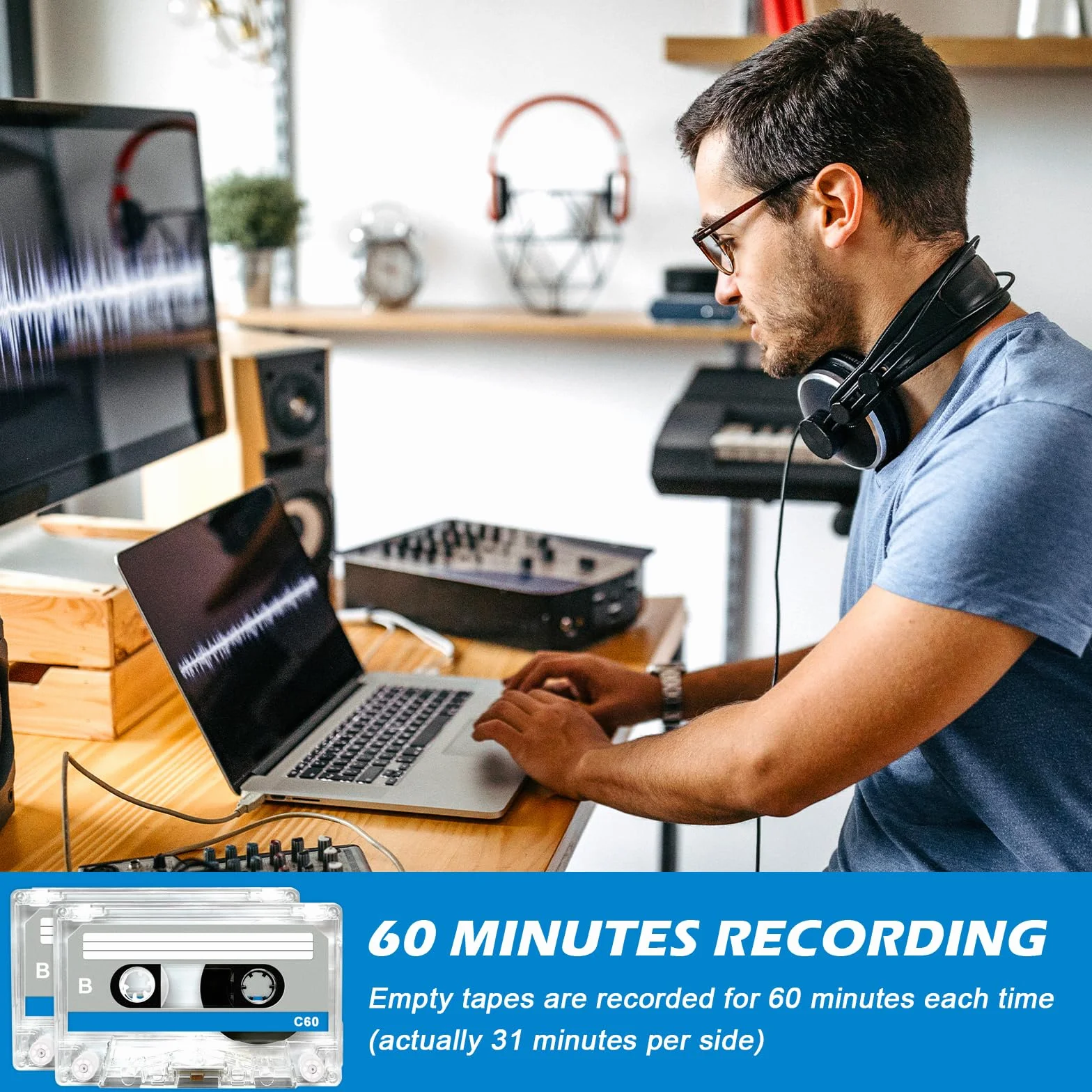 10 sztuk kaset audio: 60 min, puste kasety audio do kaset muzycznych, kasety audio Empty, wyciszenie szumów, kasety audio do wykładów, seminariów, codziennych nagrań