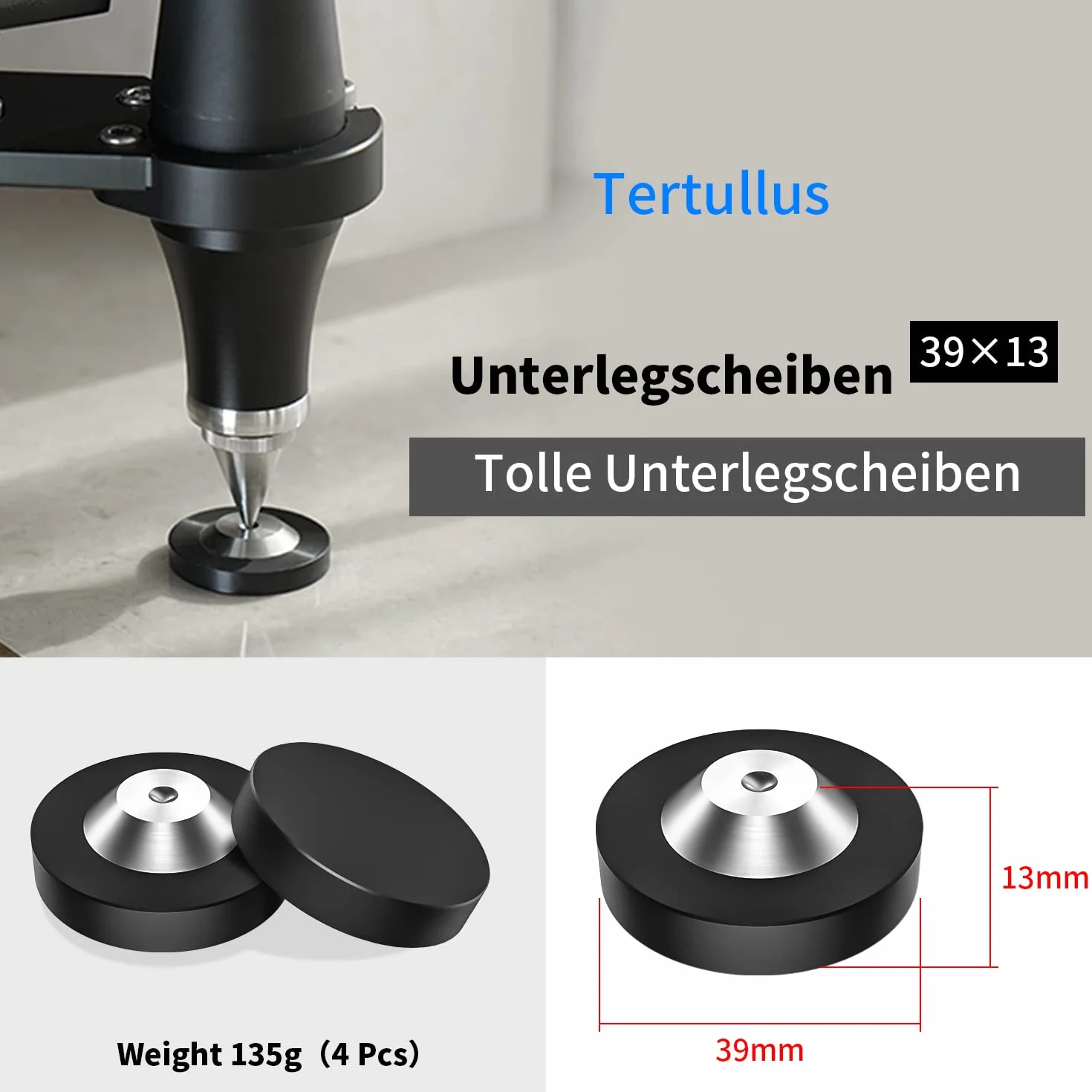 Tertullus 4 podkładki do kolców 39 mm × 13 mm tłumiki drgań amortyzator
