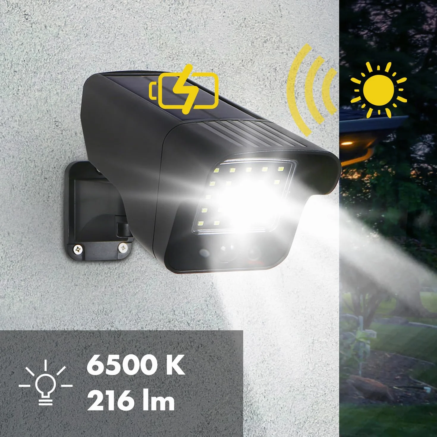 Maclean Atrapa Kamery SOL1803S Solarna Migająca Dioda LED Czujnik Ruchu Oświetlenie LED Naklejka w Zestawie