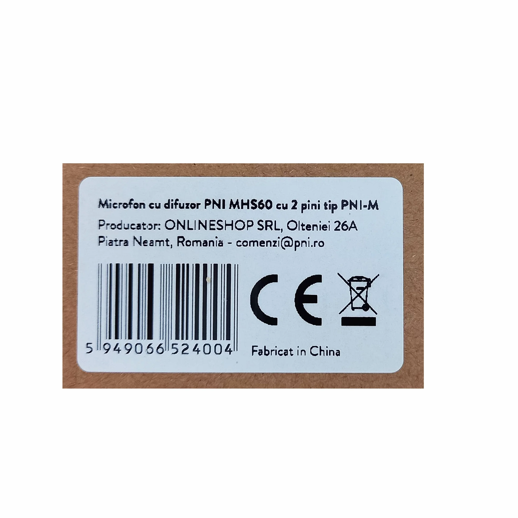 Mikrofon z głośnikiem PNI MHS60 z 2 pinami typu PNI-M