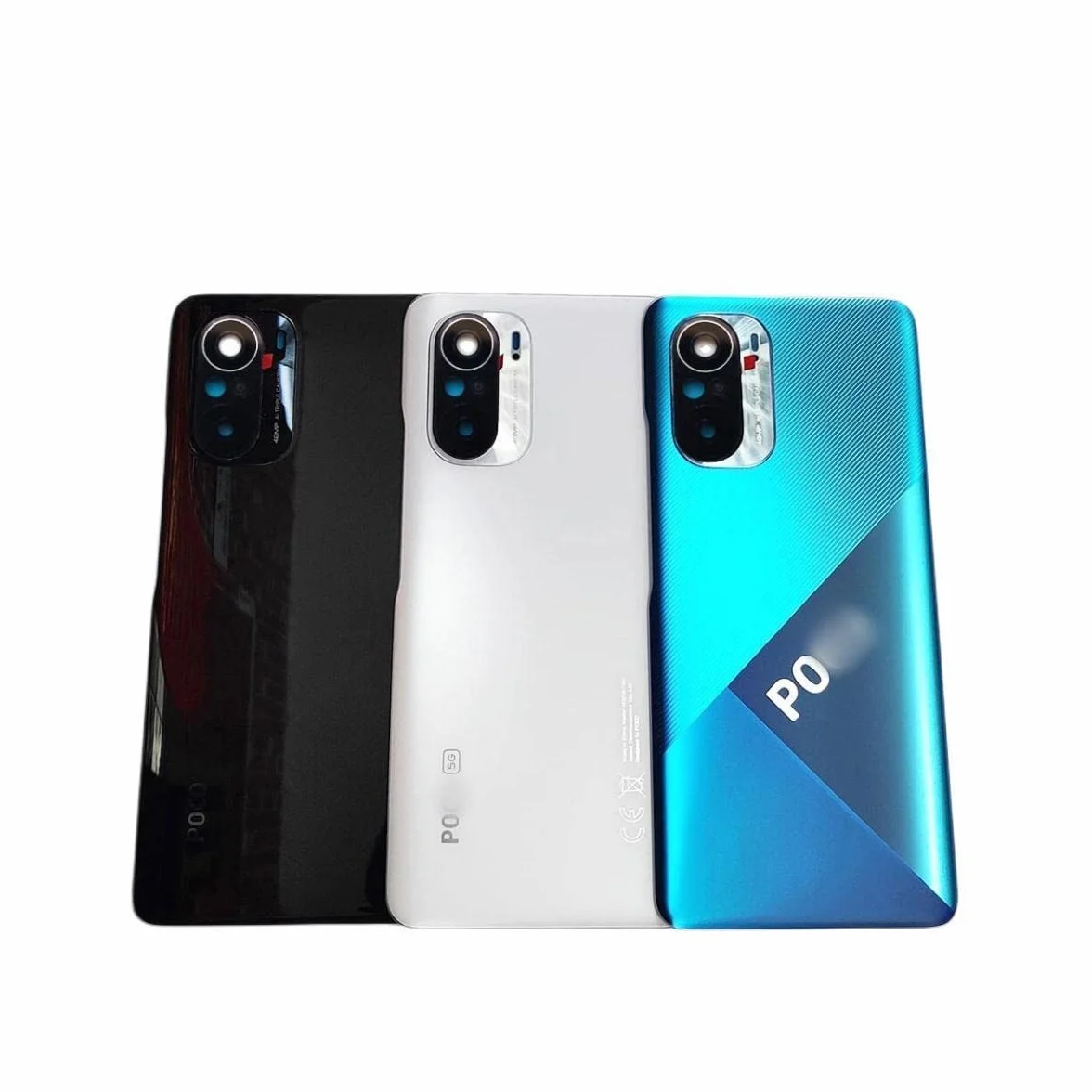 SHOWGOOD tylna szyba do Xiaomi Poco F3, obudowa na baterie z częściami naprawczymi obiektywu aparatu, czarna