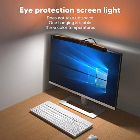 Lampa Monitora Komputerowego, Zakrzywiony Pasek świetlny Monitora do Pielęgnacji Oczu, ściemnianie Dotykowe, Brak Odblasków Ekranu, Efekt Rgb, Lampa Komputerowa LED USB C do Biurka