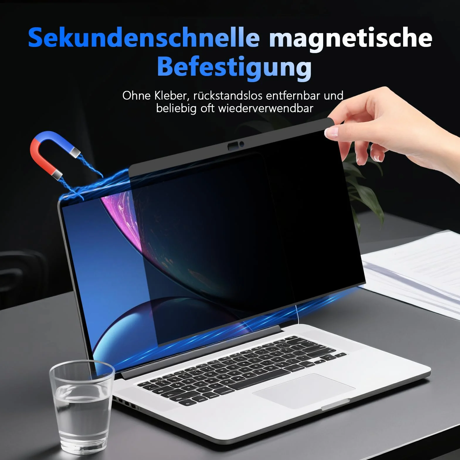 Folia ochronna Anti-Blue Light Privacy Magnetyczny filtr prywatyzujący do Apple MacBook Pro/Air 13 cali (2016-2022, M1, M2)