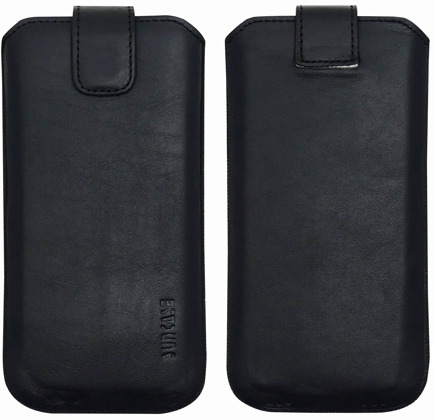 Suncase Prawdziwy skórzany pokrowiec etui kompatybilne z Motorola Edge 30 Pro czarny