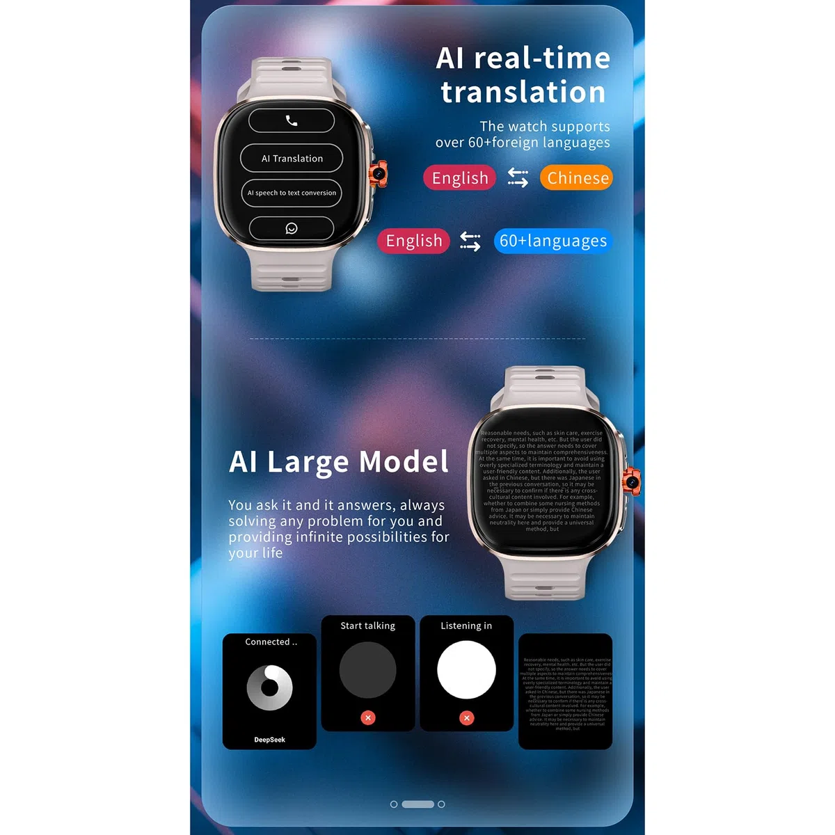 Lazmin112 Inteligentny Zegarek 4G, Wi-Fi, Gps, Bt, Tłumaczenie Ai, Połączenia Telefoniczne, Gniazdo Karty Nano Sim, Monitor Aktywności Fizycznej, Nfc, Aparat Fotograficzny, 32 Gb (Złoty)