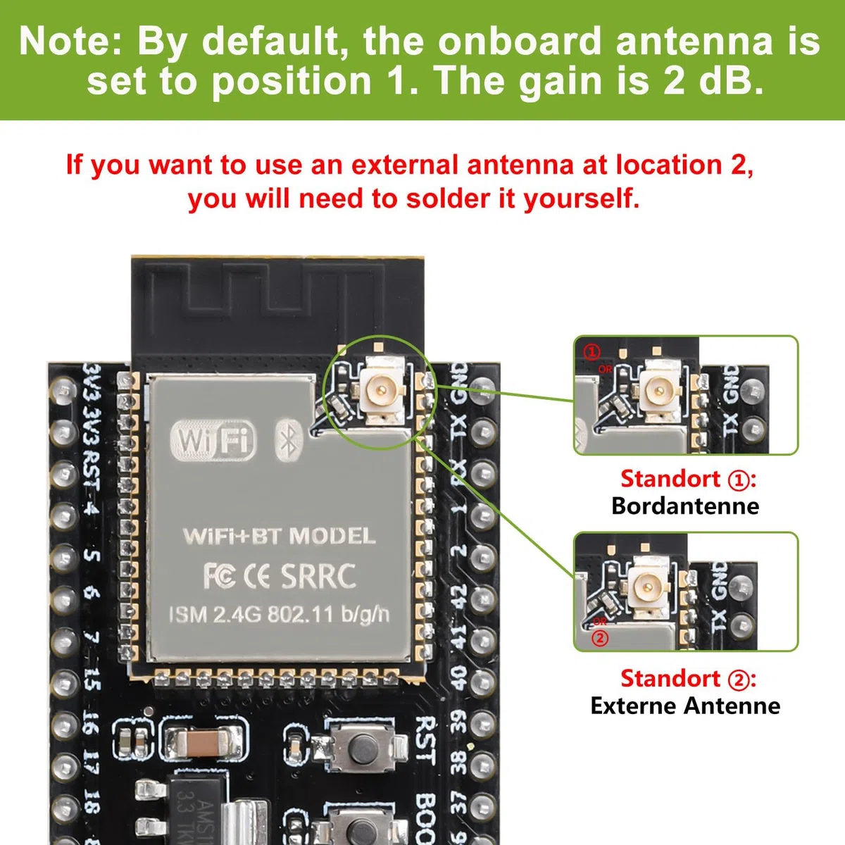 diymore 3 szt. do ESP32-S3 DevKitC-1 N16R8 moduł, do ESP32 S3 1-N16R8 deska rozwojowa z WiFi, Bluetooth 5.0, antena USB C