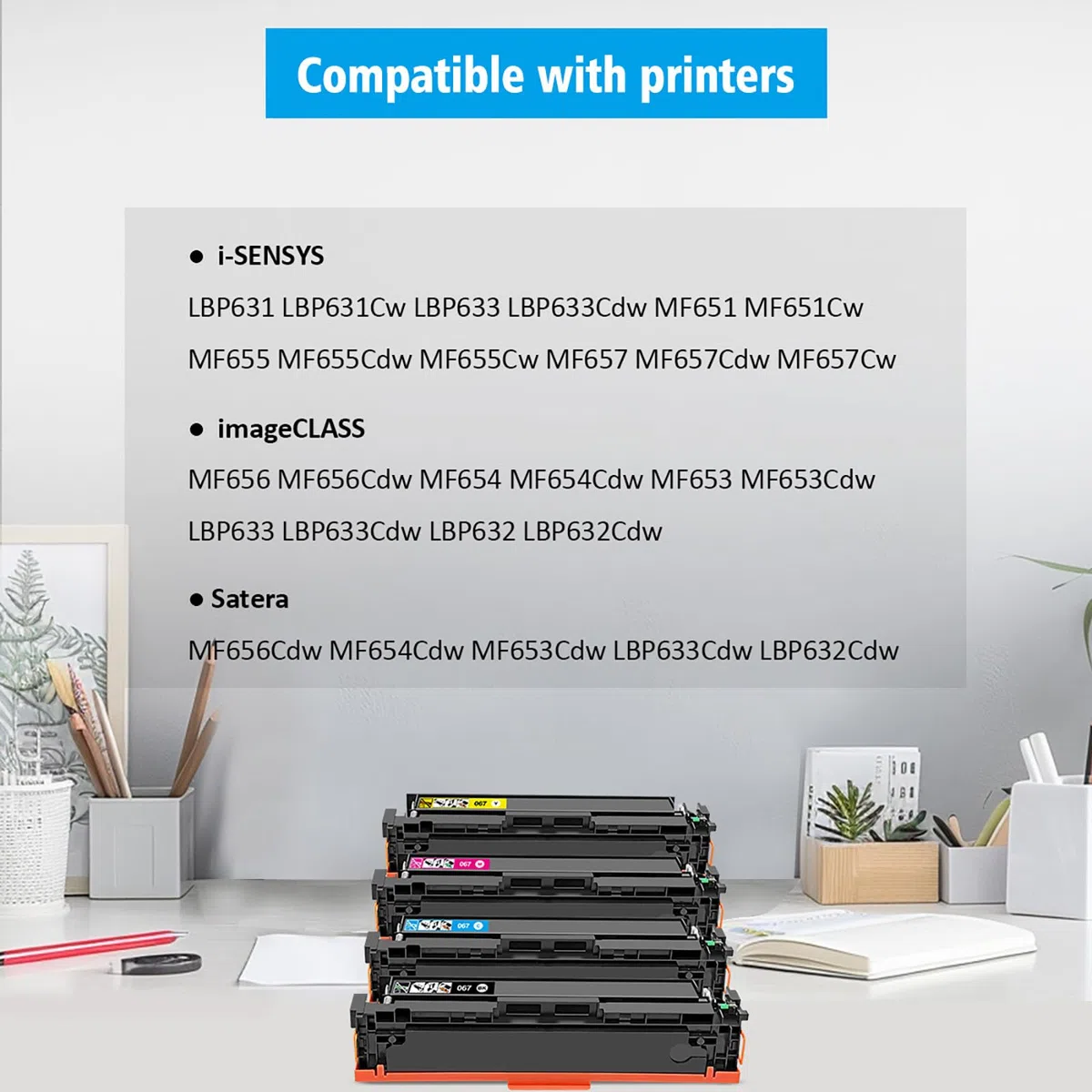 (z chipem danych) 067 CRG-067 CRG067 4 kolory kompatybilne kasety z tonerem do Canon i-SENSYS LBP631 LBP631Cw LBP633 LBP633Cdw MF651 MF651Cw MF655 MF655Cw MF655Cw MF657 MF657Cdw MF657Cw drukarka