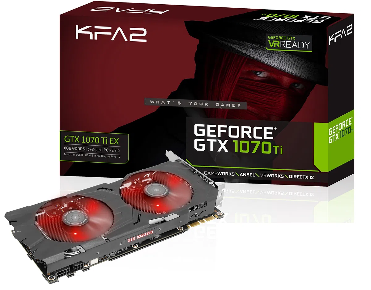 KFA2 GeForce GTX 1070 Ti EX PCI-E karta graficzna, 8 GB GDDR5, czarna