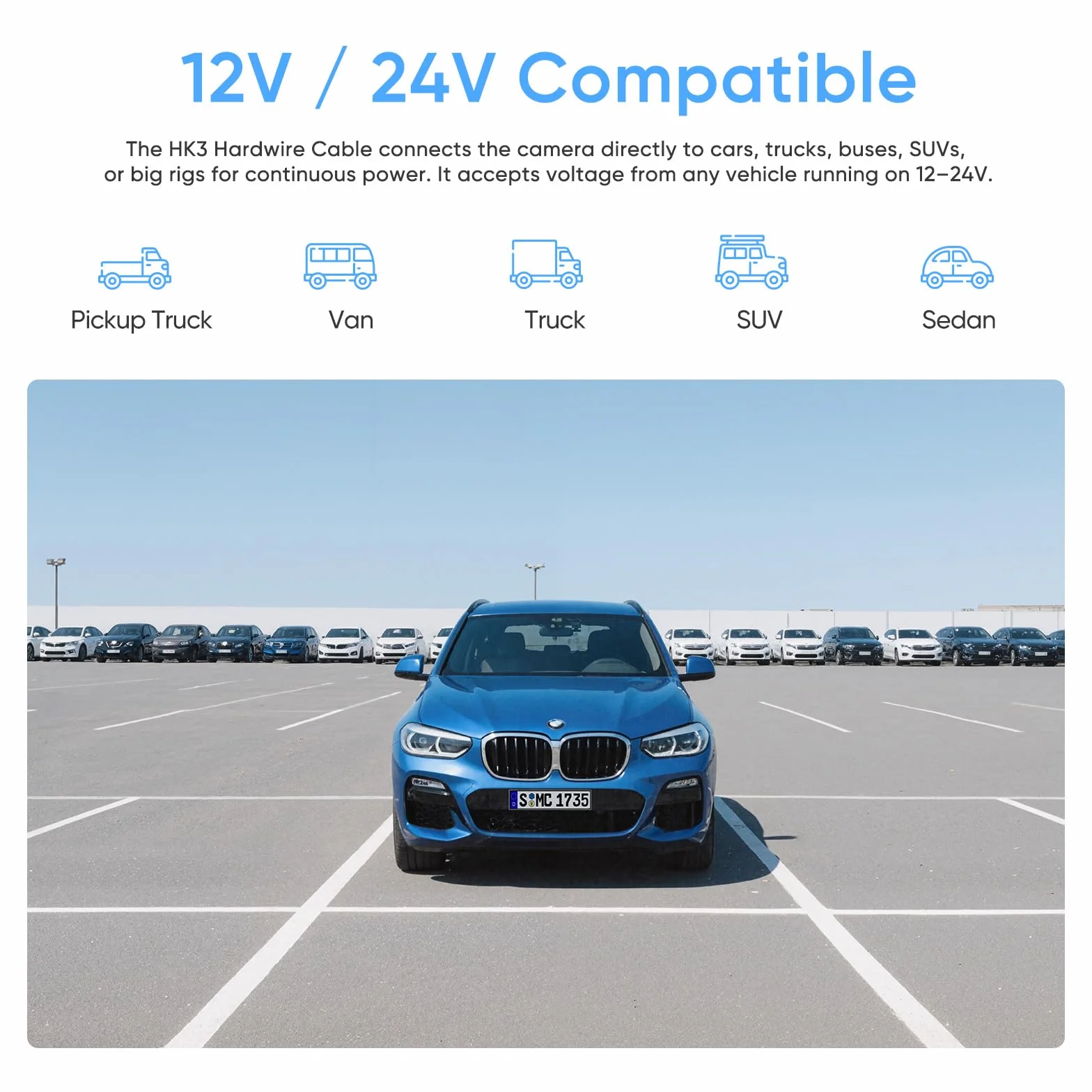 Viofo HK3 Kabel do twardego podłączenia dla A129, A129 Plus, A129 PRO, A129 IR, A119 V3, tryb parkingowy, ochrona przed niskim napięciem