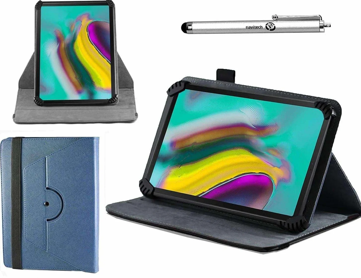 Navitech Niebieskie etui z obrotowym stojakiem 360 i rysikiem kompatybilne z tabletem DOOGEE T30 Ultra 2,5K 11 cali