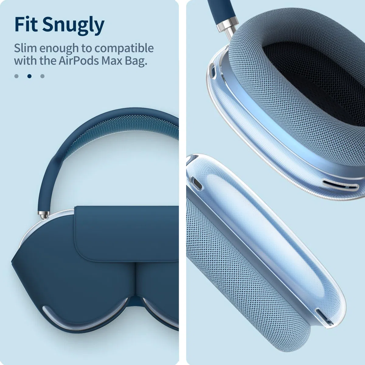 FINTIE Etui kompatybilne z AirPods Max (2024/2020), bezprzewodowe słuchawki, miękkie tworzywo TPU, przezroczyste, odporne na zarysowania etui ochronne do AirPods Max (USB-C/Lightning), krystalicznie