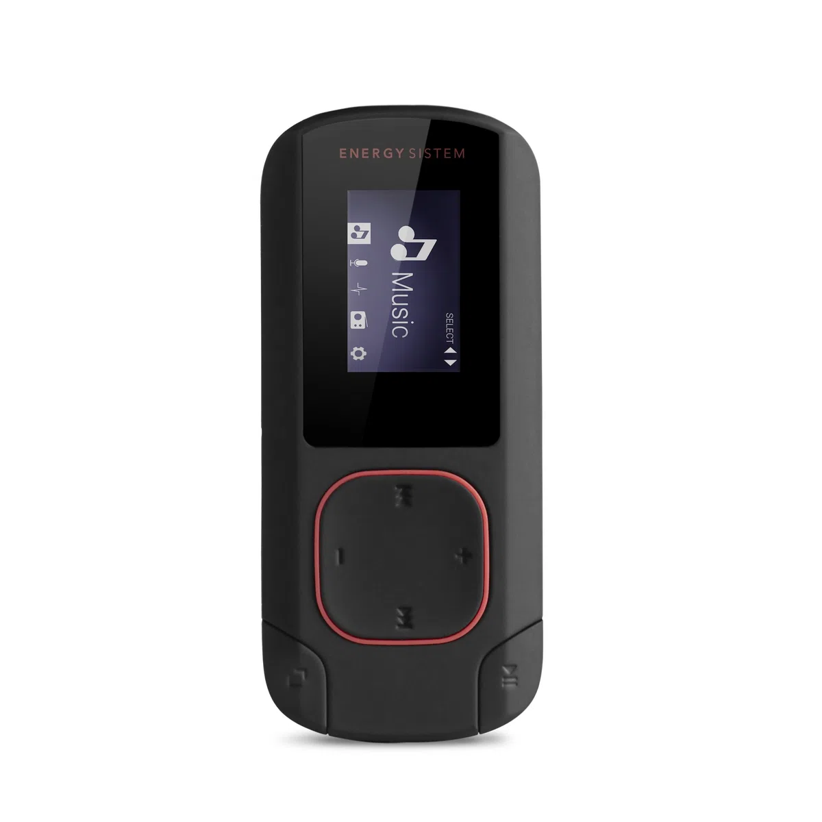 Energy Sistem MP3 Clip Bluetooth (Bluetooth, 8 GB, klip, radio FM i microSD), kolor koralowy czerwony