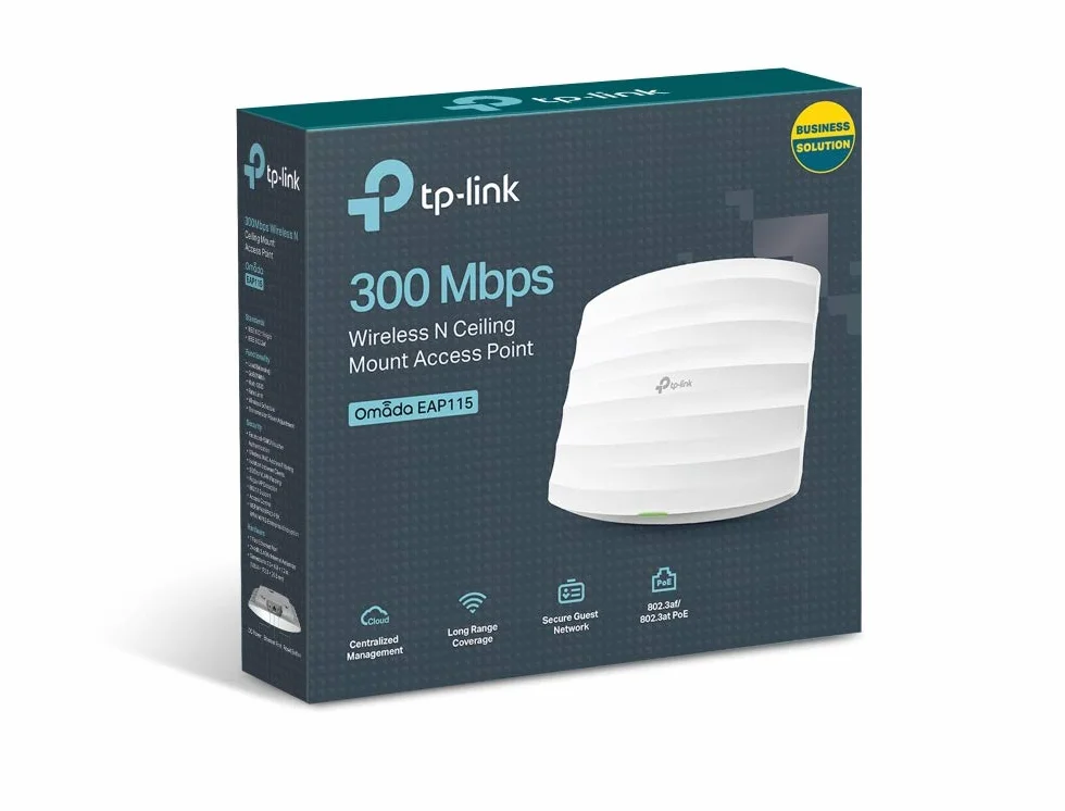 TP-Link EAP115 Wewnętrzny punkt dostępowy N300 PoE