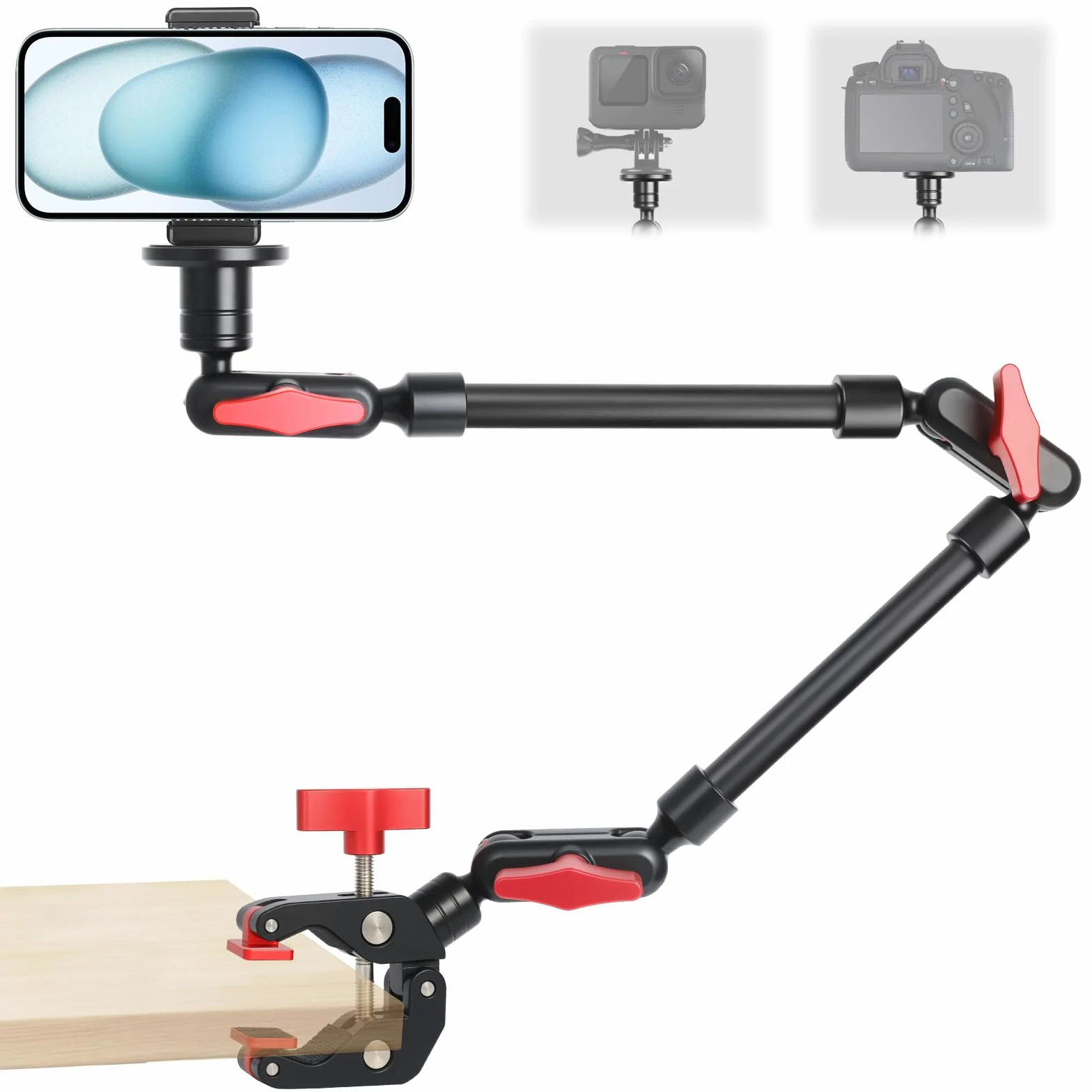 Magic Arm mit Super Clamp 23''/59 cm, elastyczny 360° uchwyt z zaciskiem 1/4" 3/8", głowica kulowa do kamery
